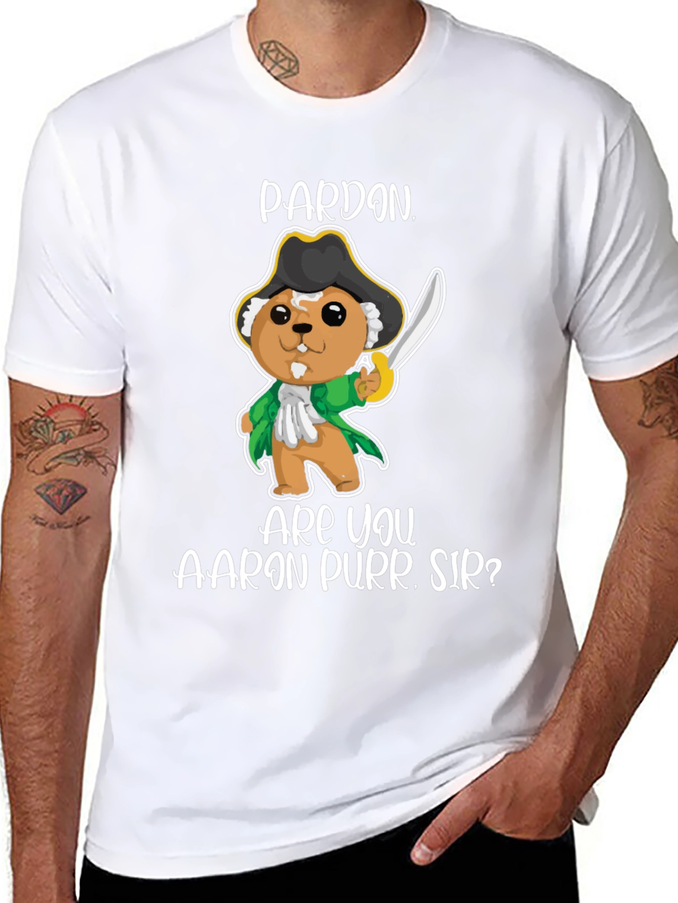 Pardon Aaron Purr Sir Black Graphic Tee