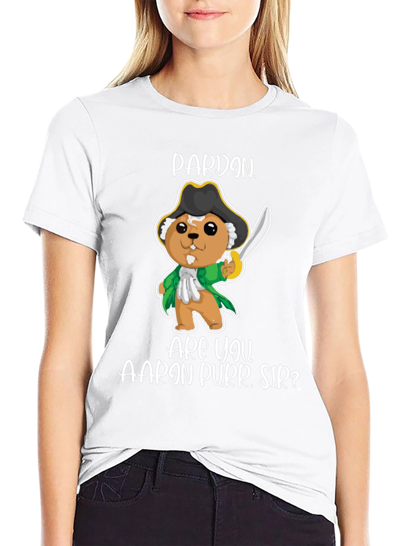 Pardon Aaron Purr Sir Black Graphic Tee