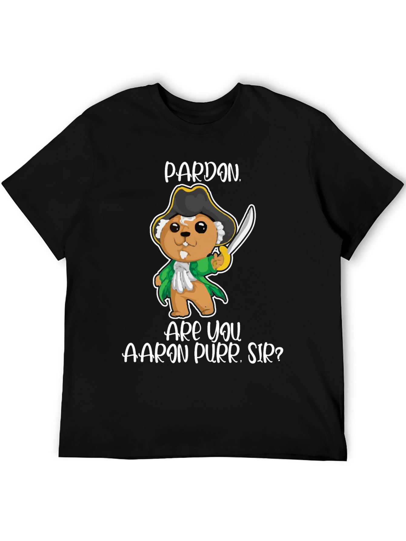 Pardon Aaron Purr Sir Black Graphic Tee
