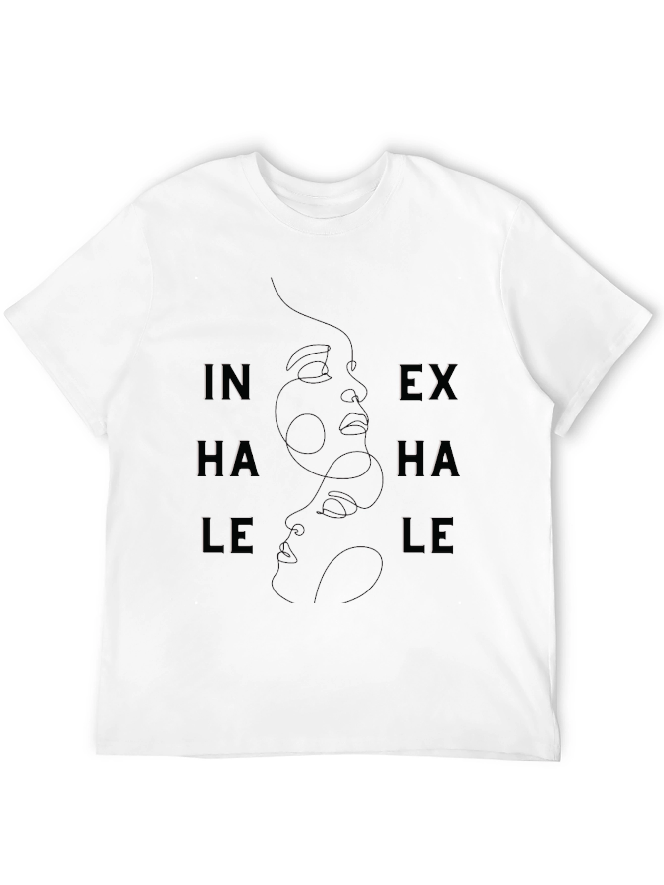 Inhale Exhale Black Graphic Tee - Breathwork Design