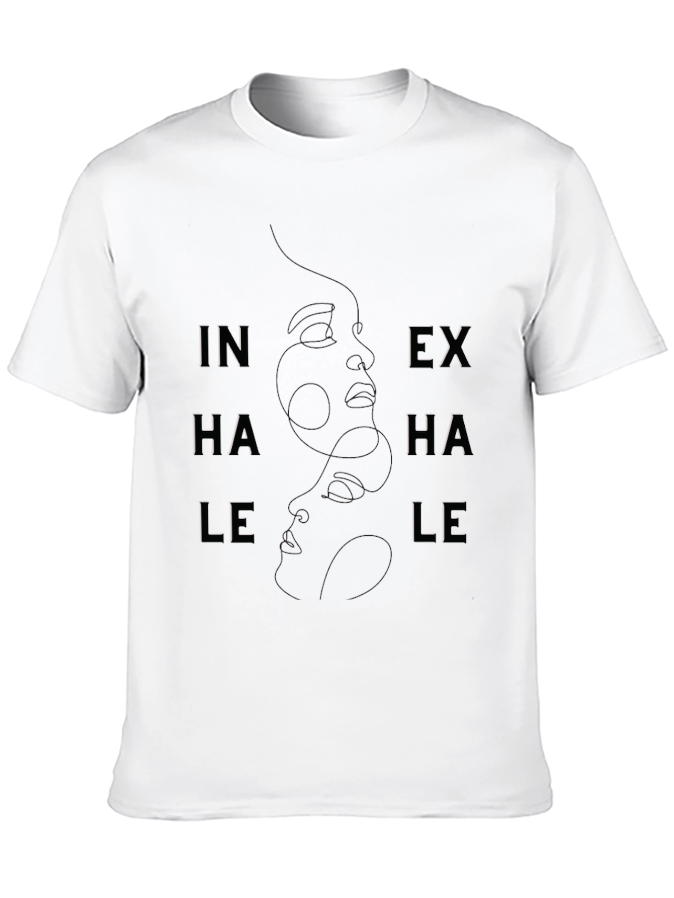 Inhale Exhale Black Graphic Tee - Breathwork Design