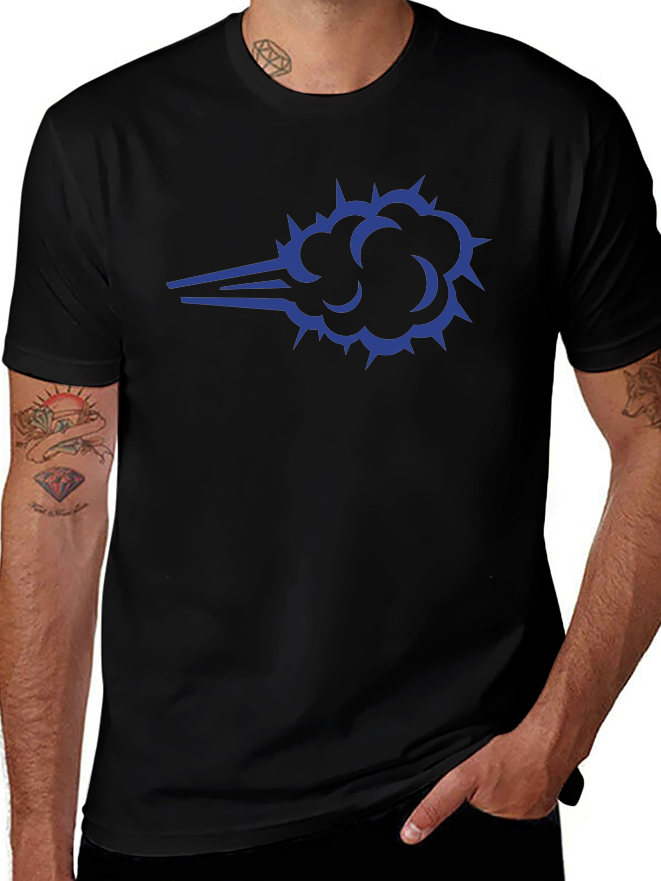 Cool Cloud Graphic Black Tee