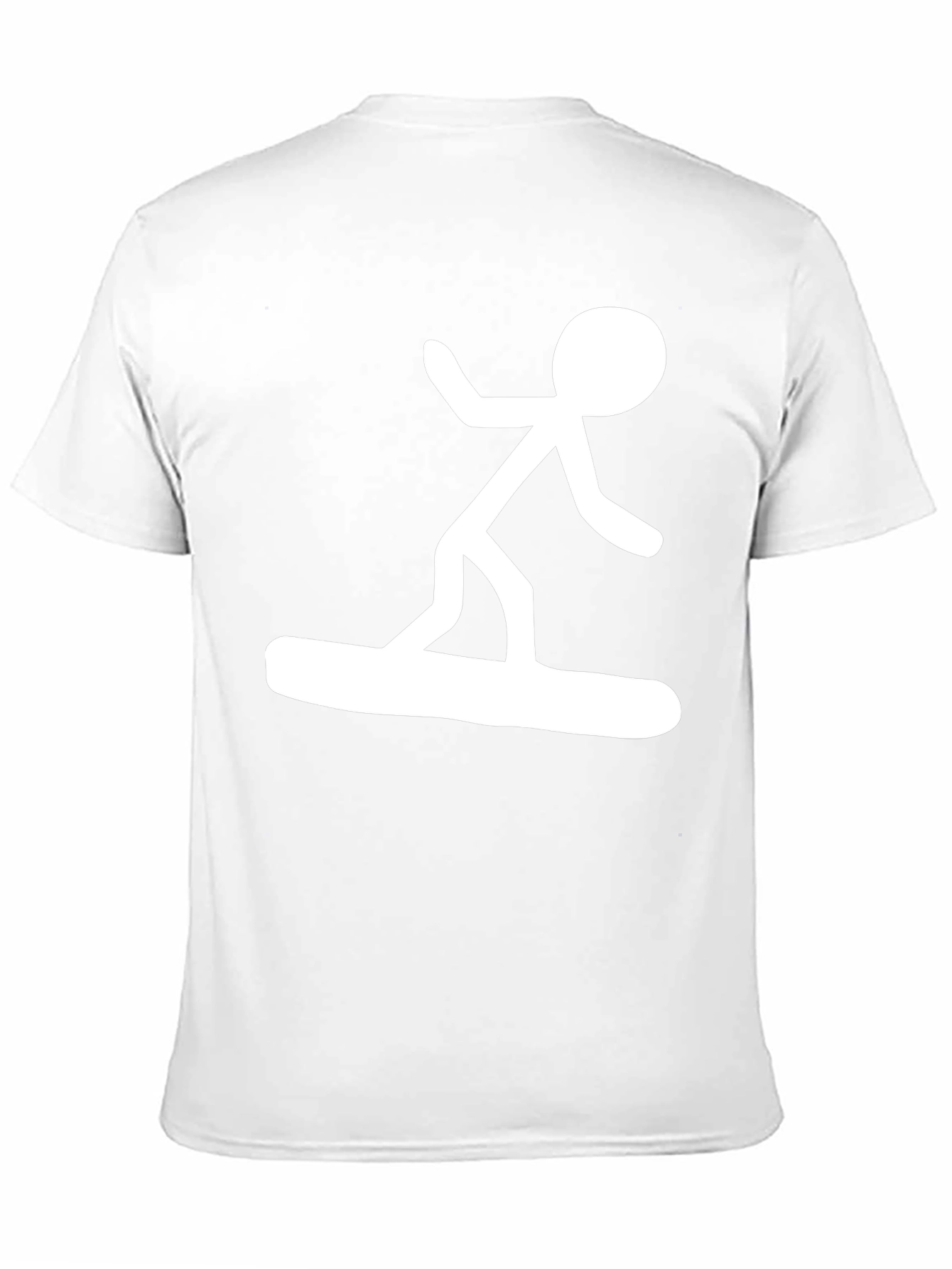 Stick Figure Surfer Black T-Shirt