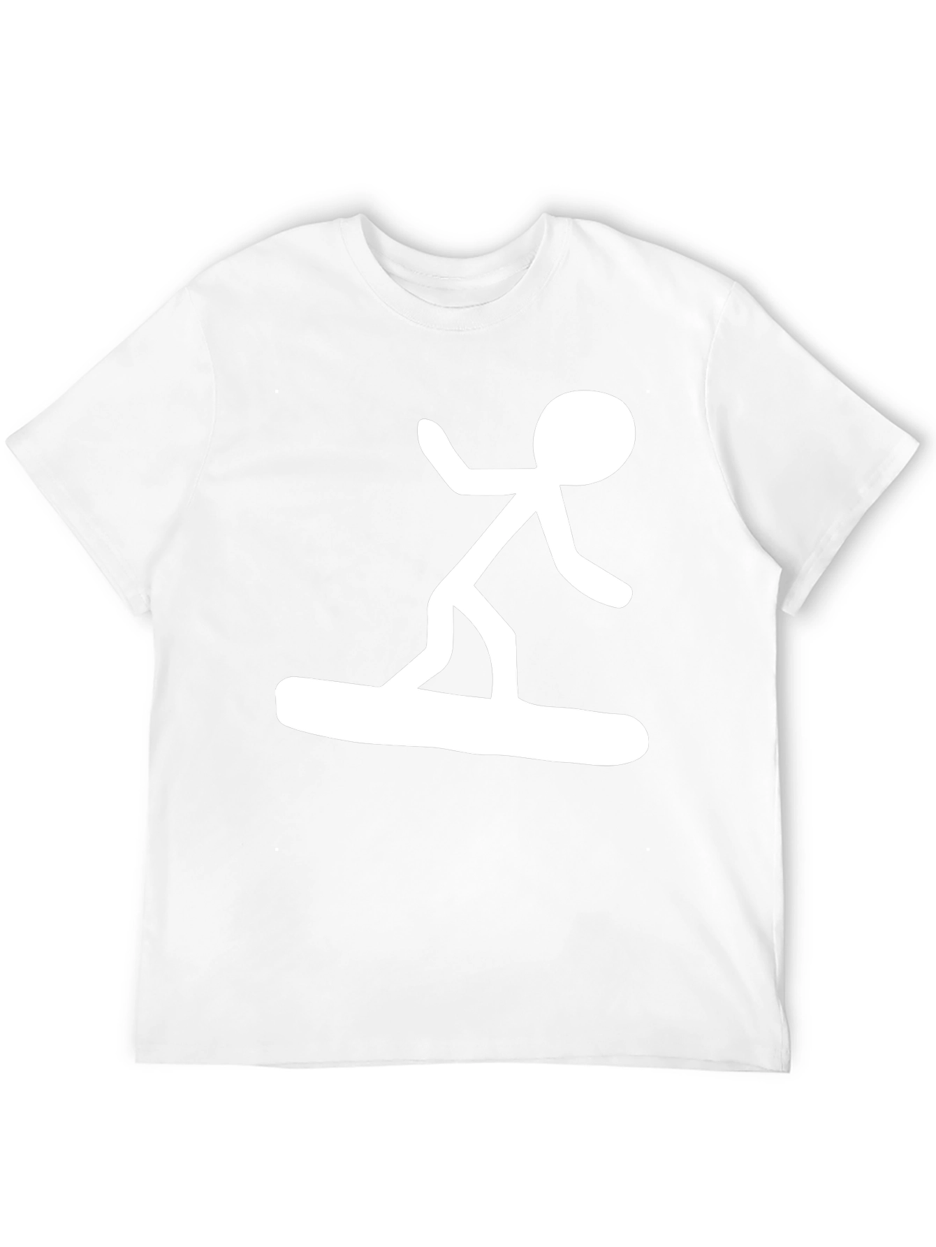 Stick Figure Surfer Black T-Shirt