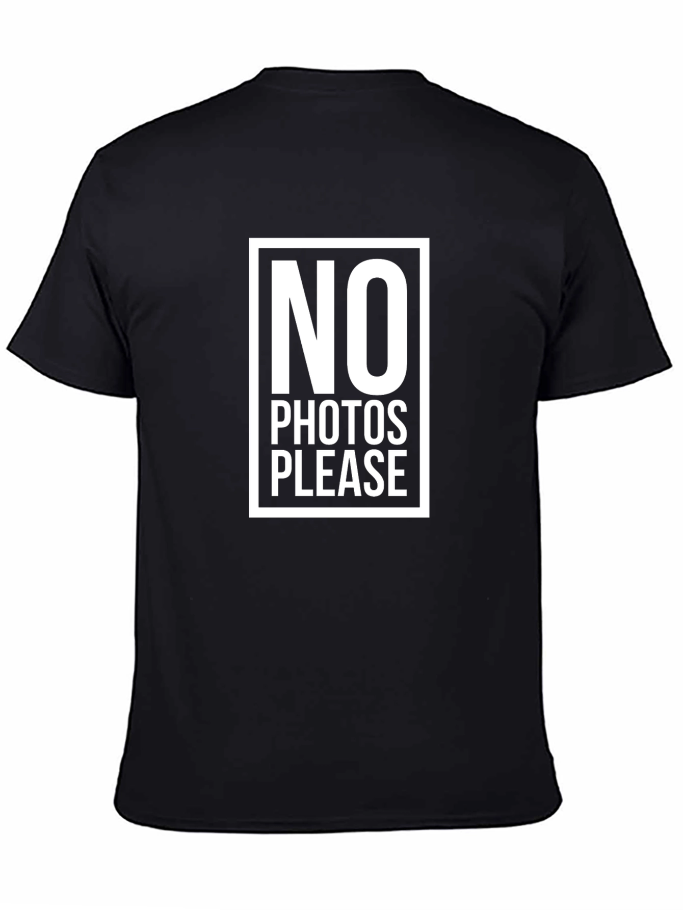 No Photos Please Graphic Tee - Black Cotton T-Shirt