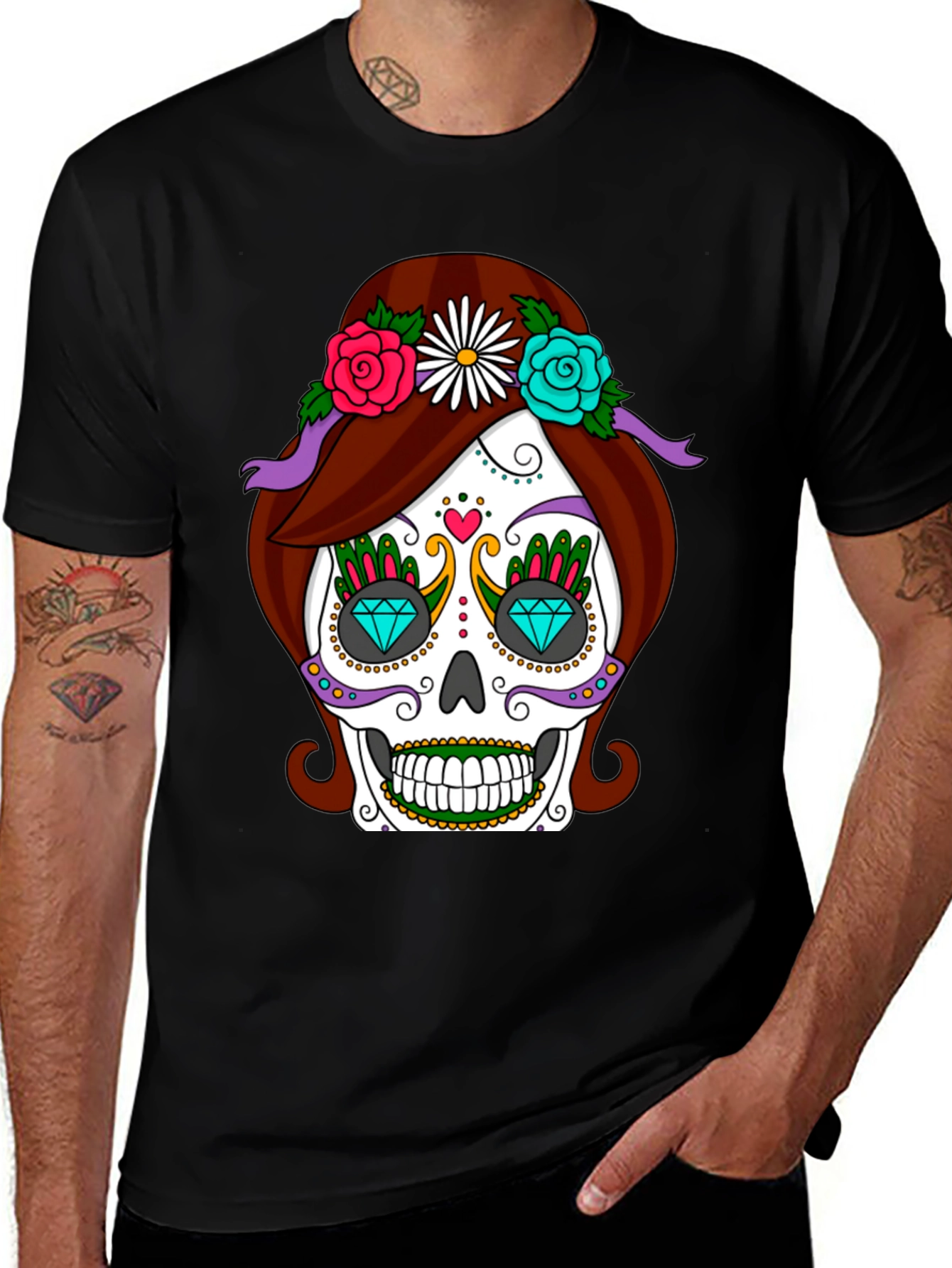 Sugar Skull T-Shirt - Day of the Dead Style