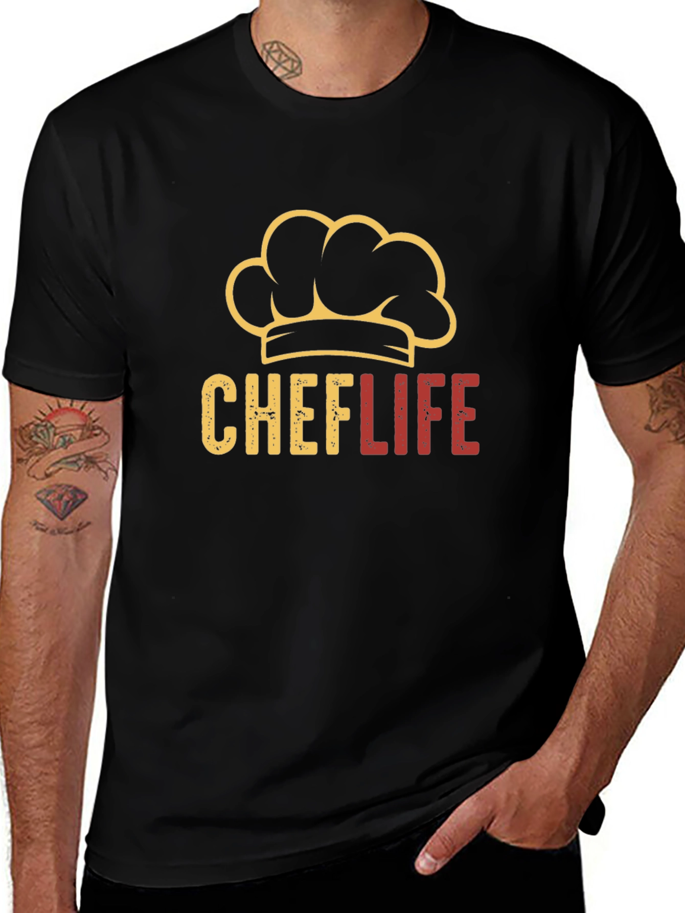 Chef Life T-Shirt - Black Crew Neck