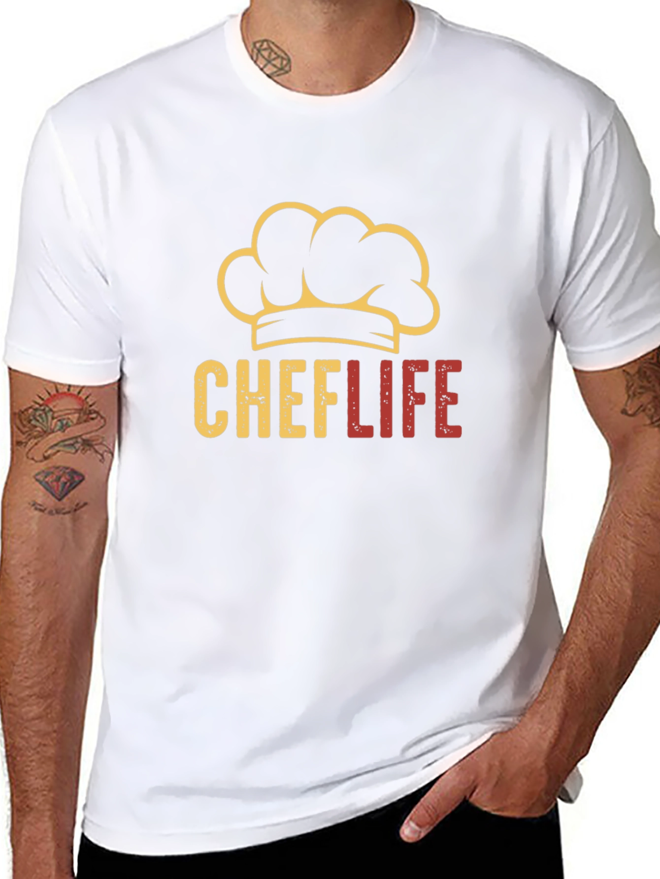 Chef Life T-Shirt - Black Crew Neck