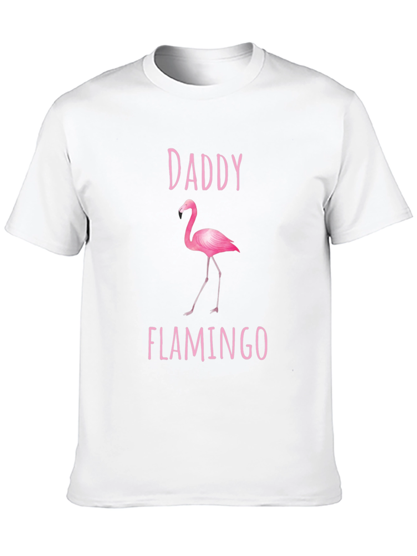 Daddy Flamingo Graphic Tee - Black Cotton Shirt