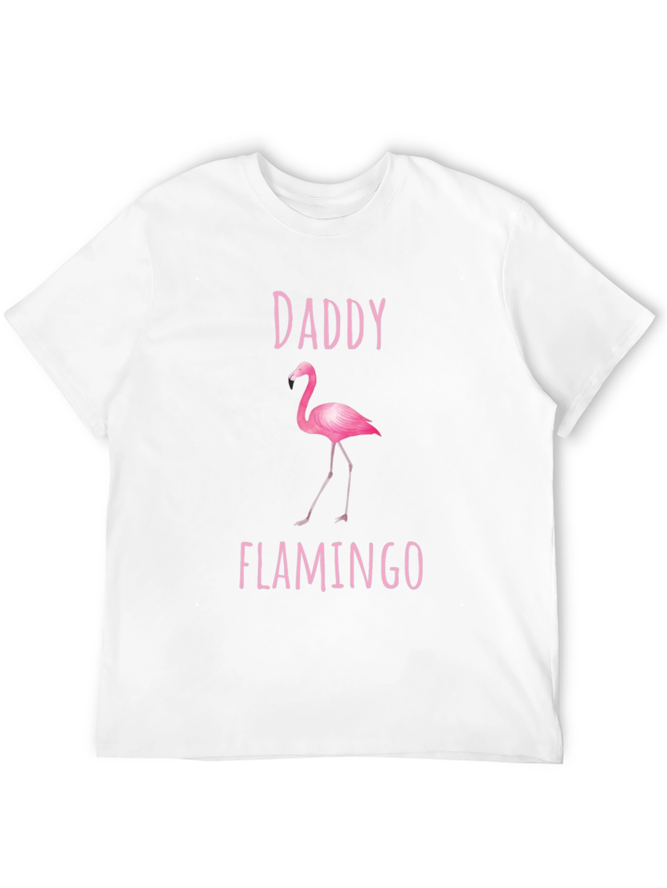Daddy Flamingo Graphic Tee - Black Cotton Shirt