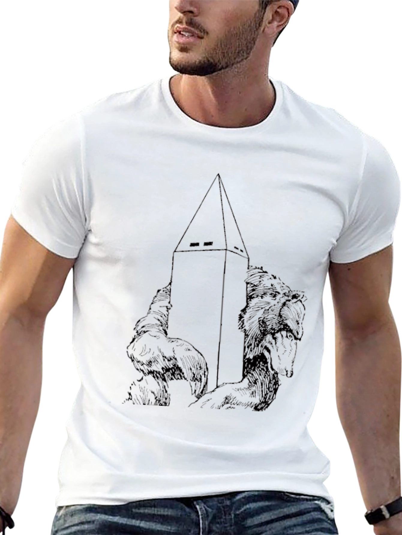 Tower and Wolves Graphic T-Shirt - Black