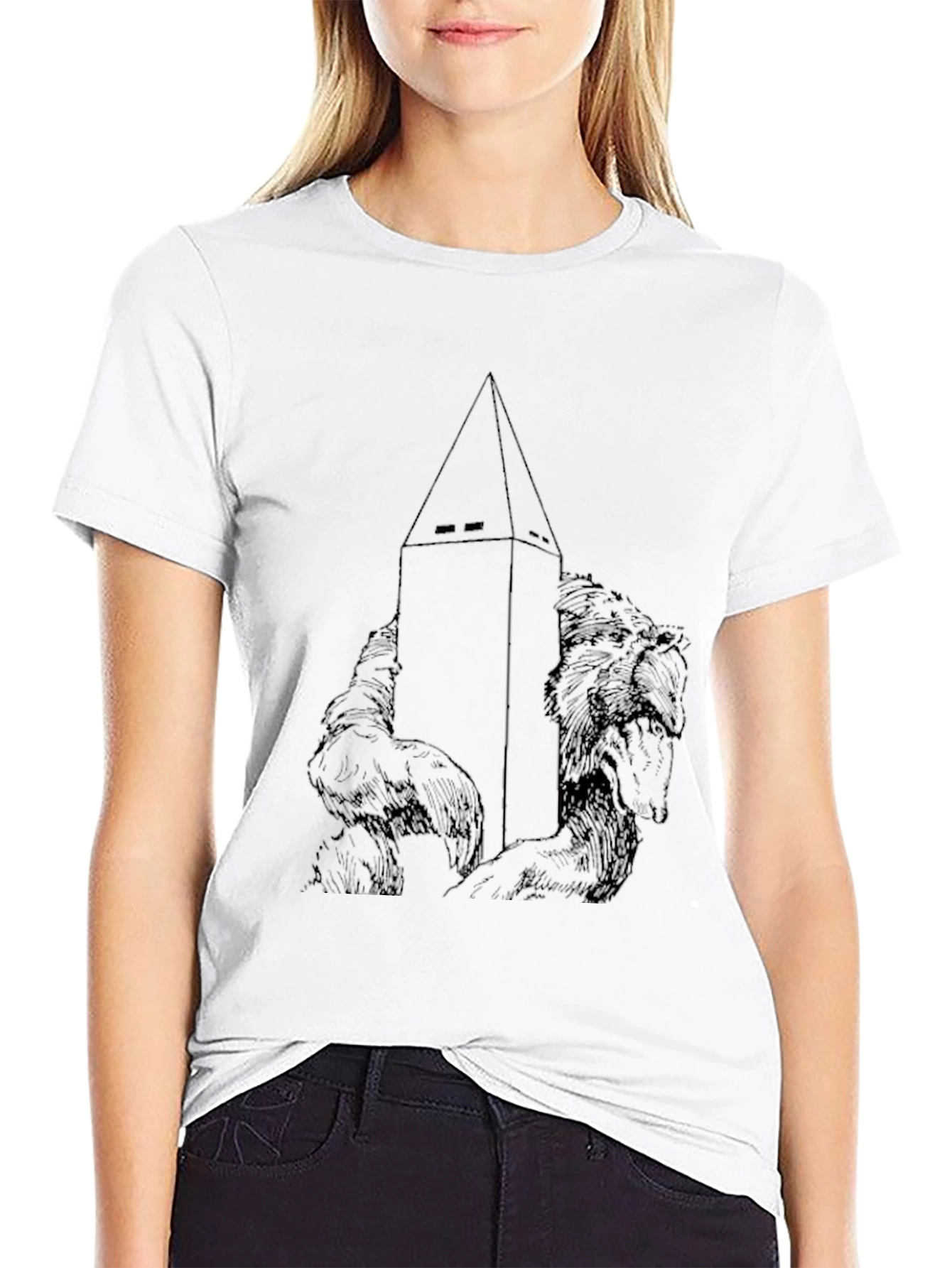 Tower and Wolves Graphic T-Shirt - Black