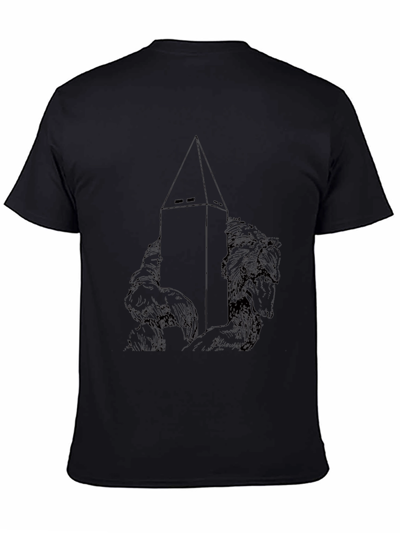 Tower and Wolves Graphic T-Shirt - Black