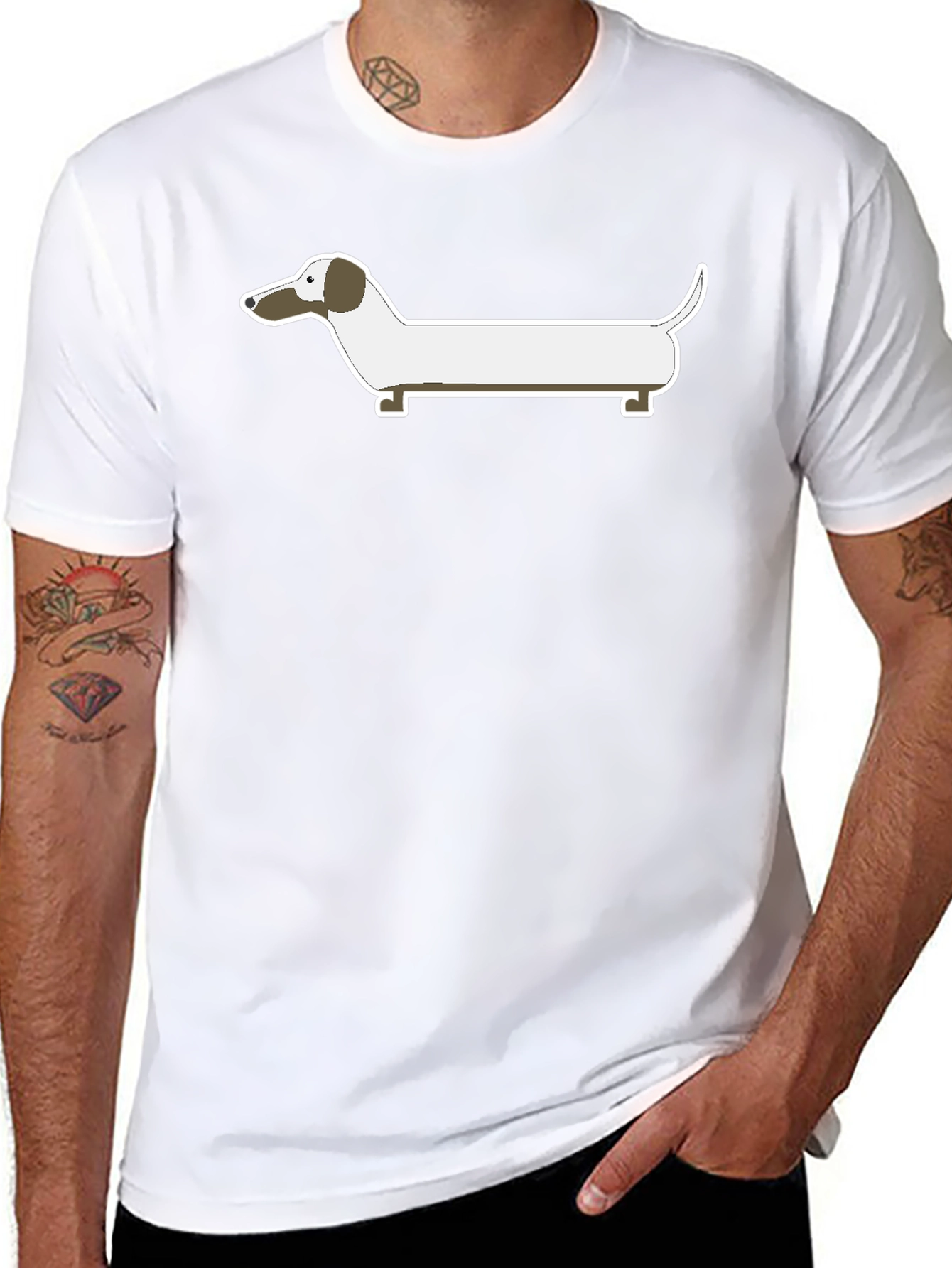 Dachshund Graphic Tee - Casual Black T-Shirt