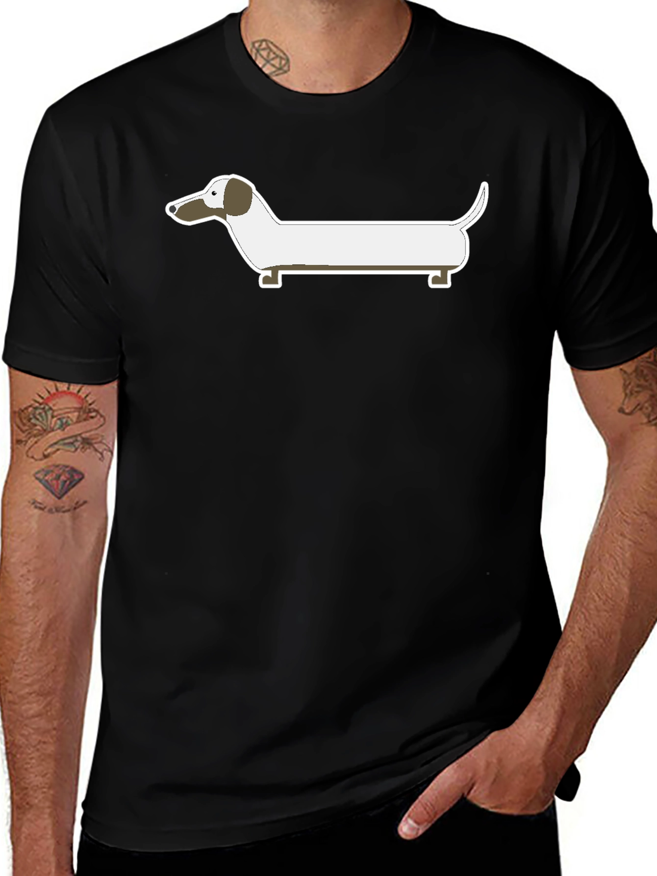 Dachshund Graphic Tee - Casual Black T-Shirt