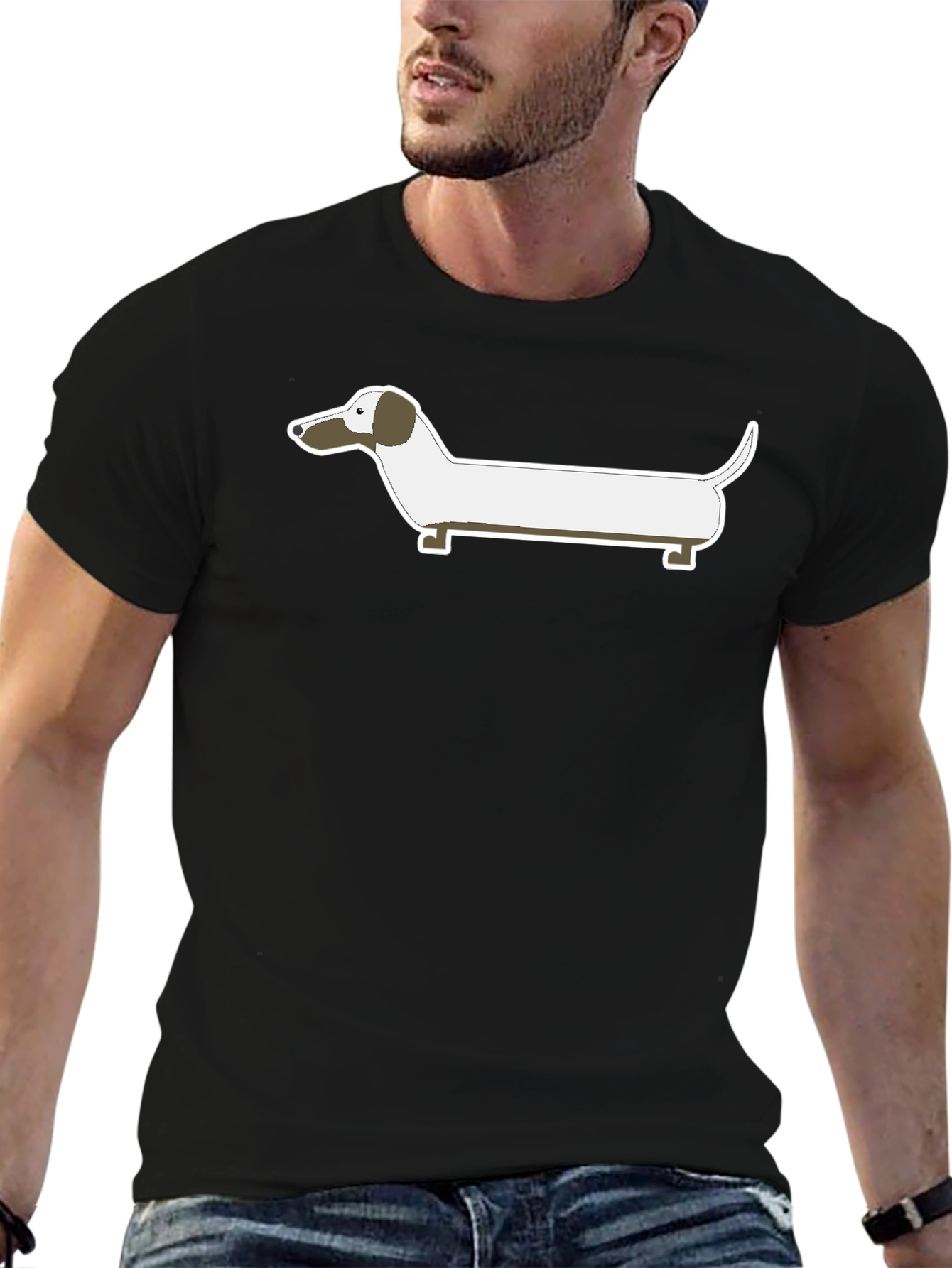 Dachshund Graphic Tee - Casual Black T-Shirt