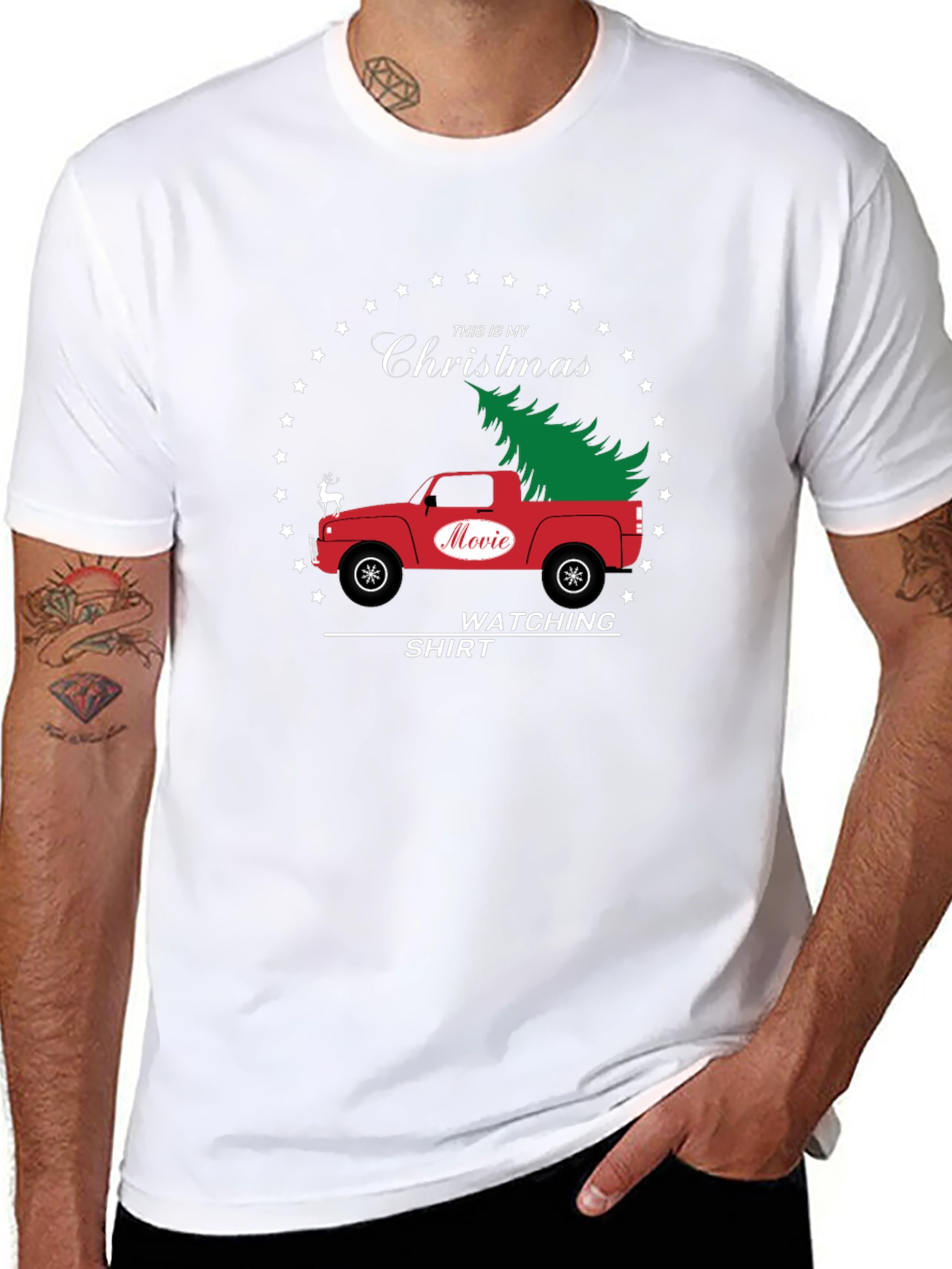 Christmas Movie Watching Shirt - Red Truck Holiday Tee