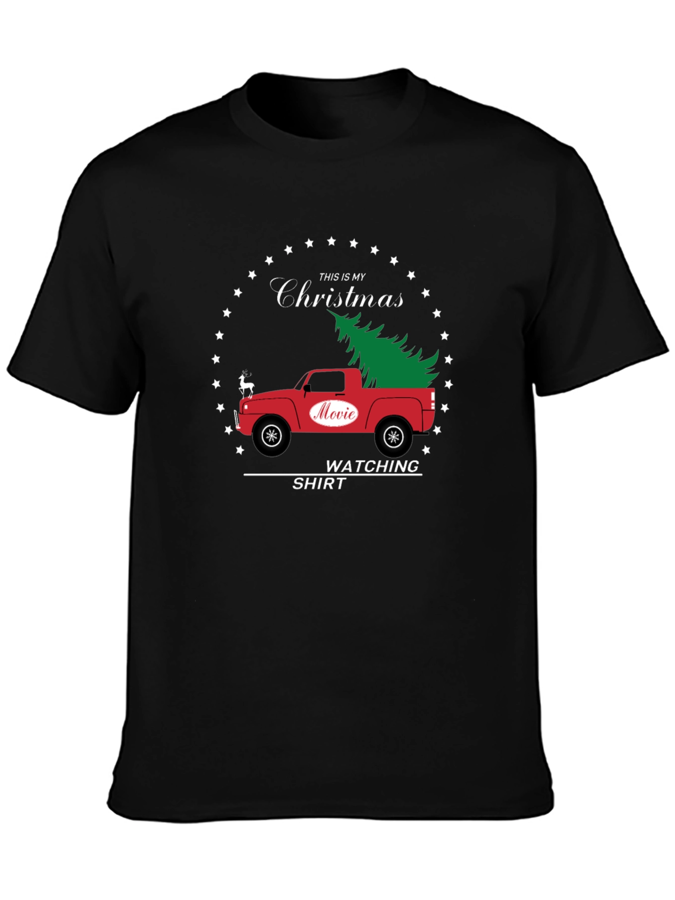 Christmas Movie Watching Shirt - Red Truck Holiday Tee