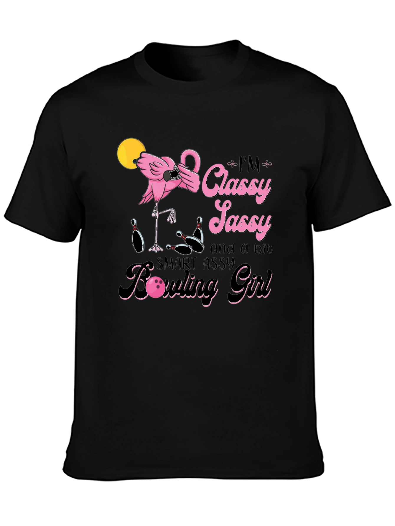 Classy Sassy Bowling Girl Graphic T-Shirt