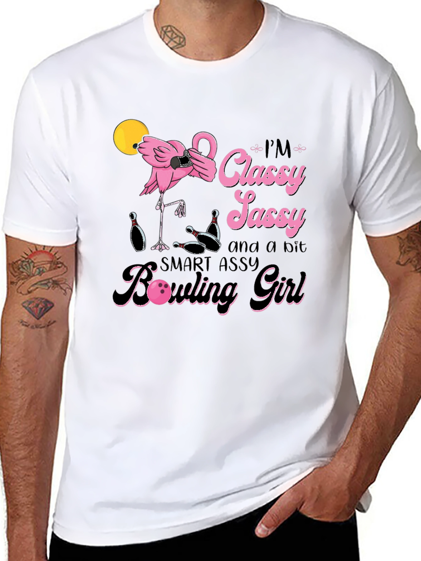 Classy Sassy Bowling Girl Graphic T-Shirt