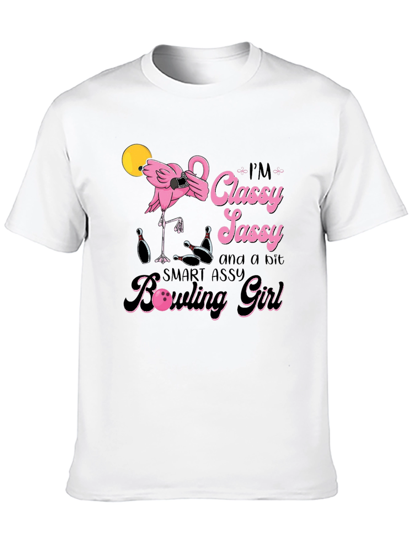 Classy Sassy Bowling Girl Graphic T-Shirt