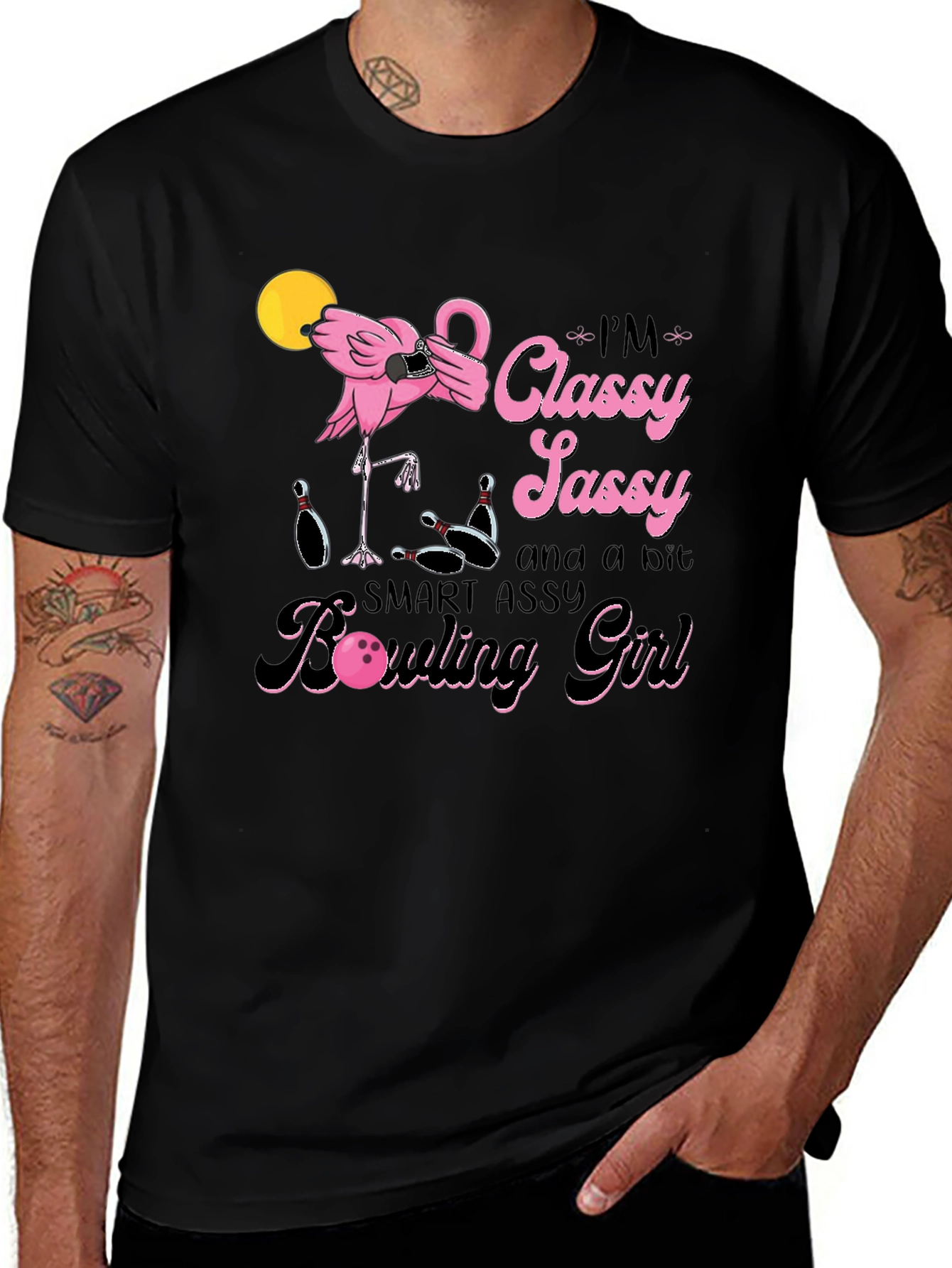 Classy Sassy Bowling Girl Graphic T-Shirt