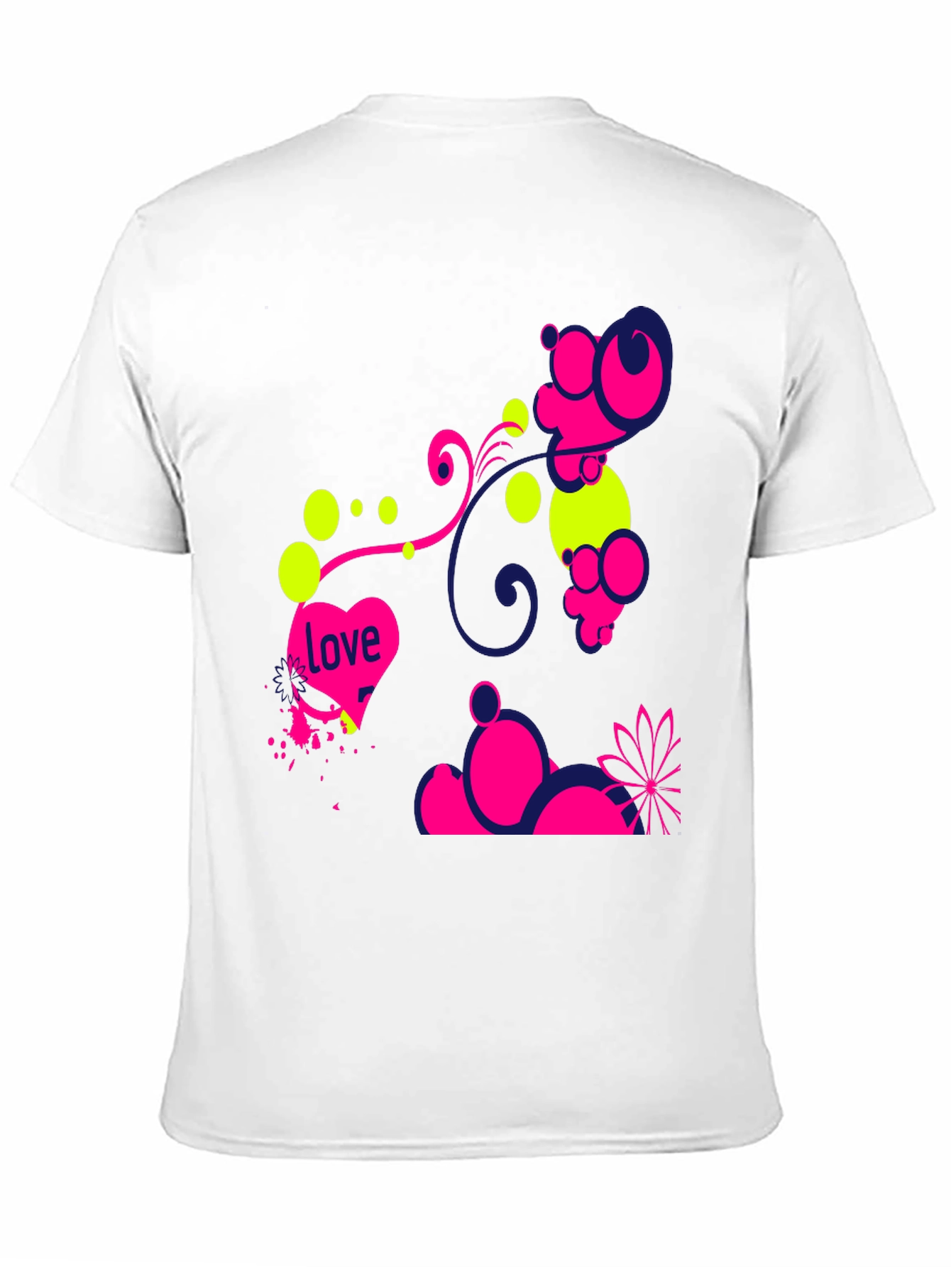 Funky Love Design Black T-Shirt