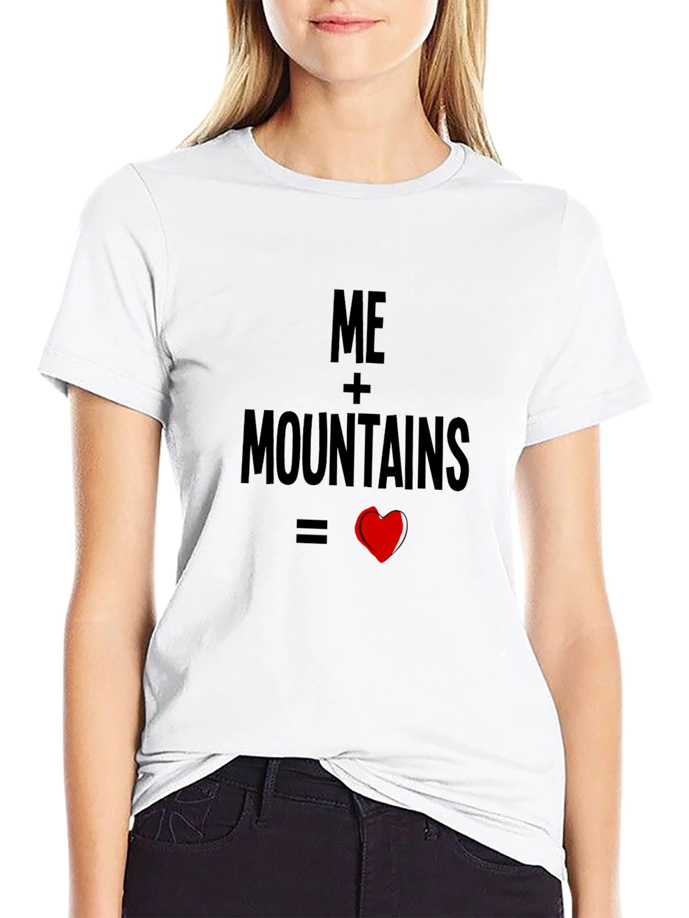 Me + Mountains = Love Black T-Shirt
