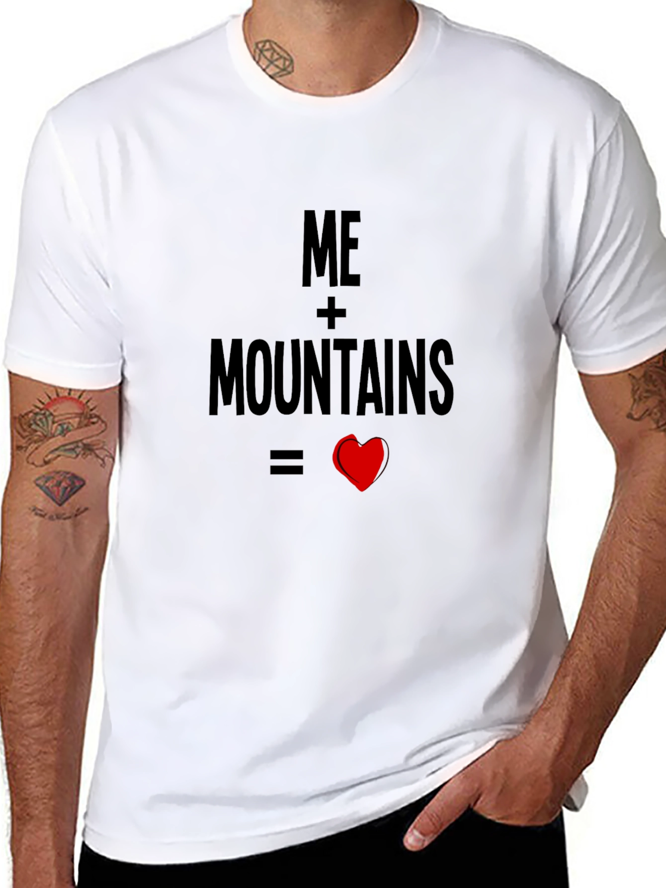 Me + Mountains = Love Black T-Shirt