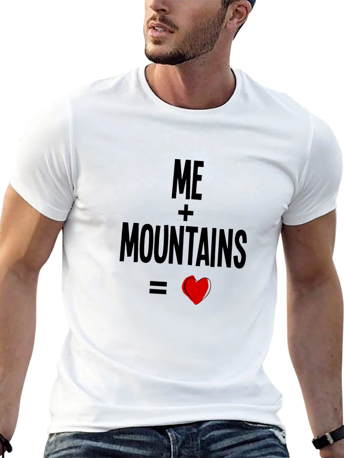 Me + Mountains = Love Black T-Shirt