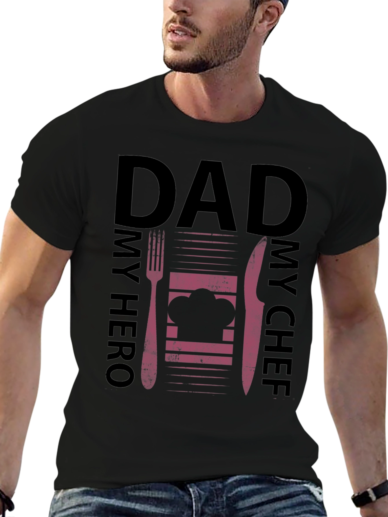 Dad My Hero My Chef Graphic T-Shirt