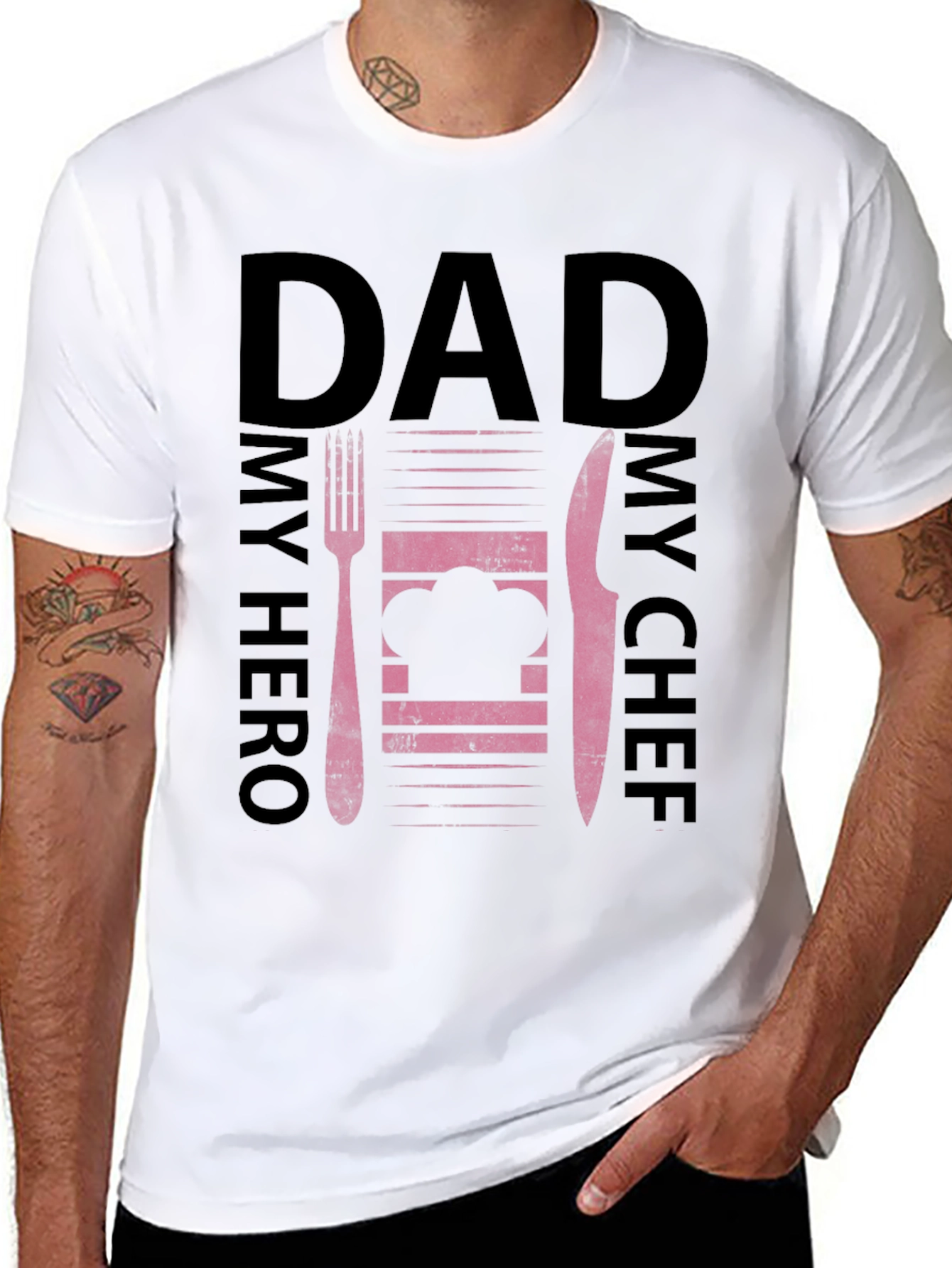 Dad My Hero My Chef Graphic T-Shirt