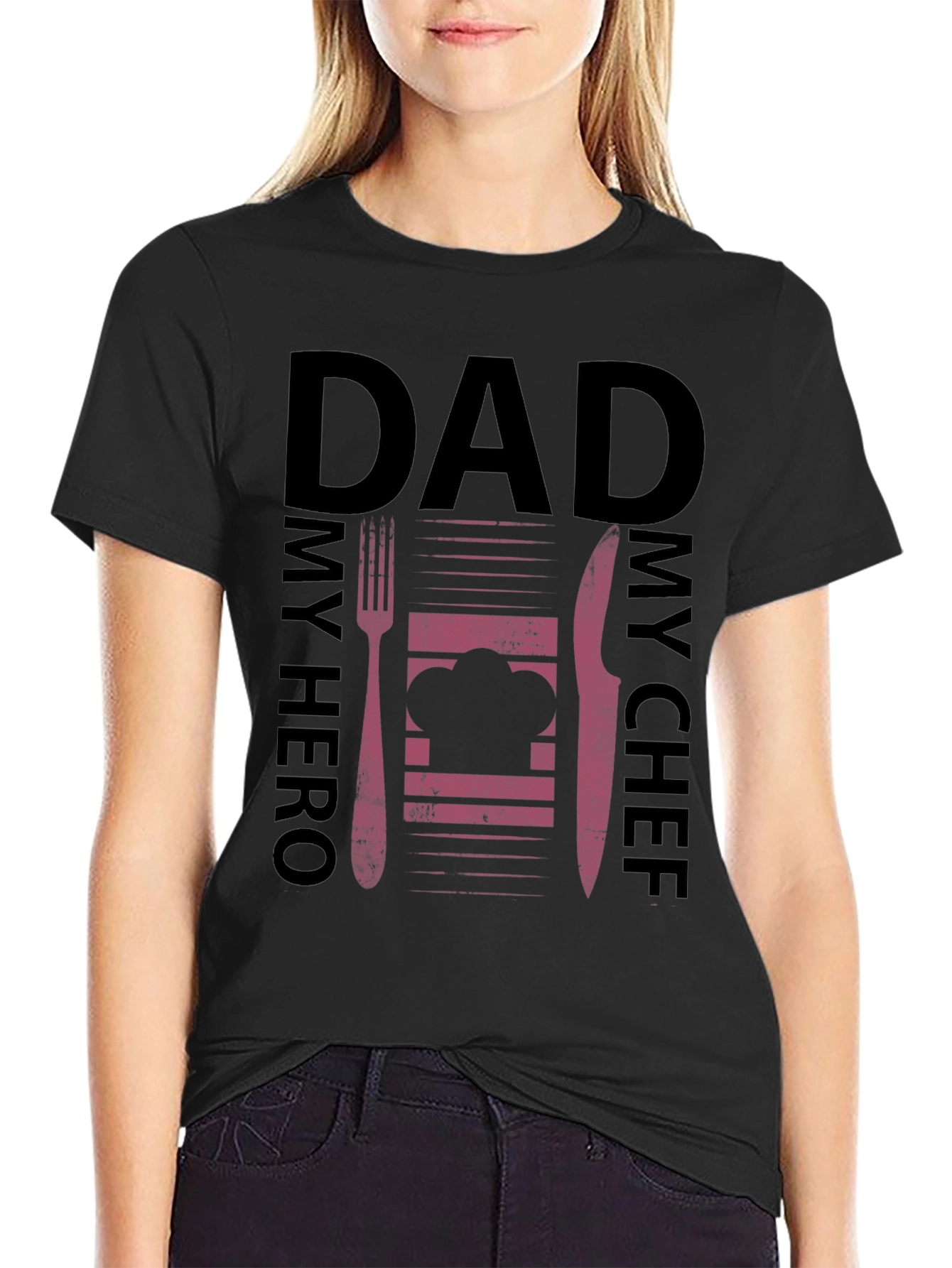 Dad My Hero My Chef Graphic T-Shirt