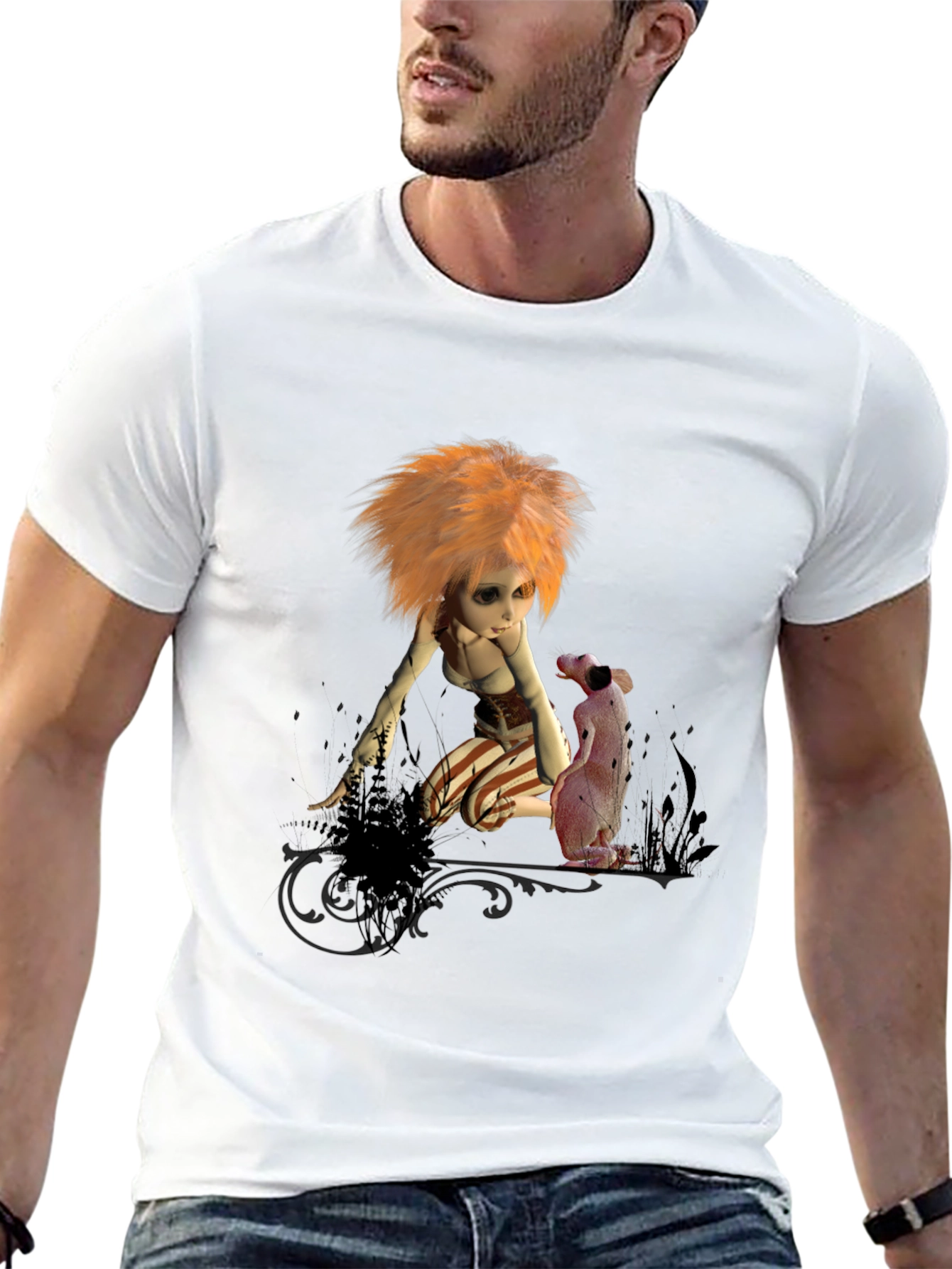 Whimsical Doll Graphic T-Shirt