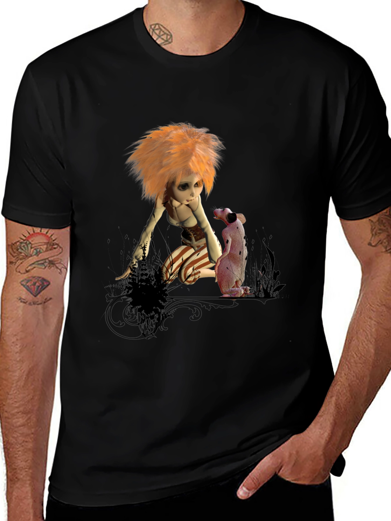 Whimsical Doll Graphic T-Shirt