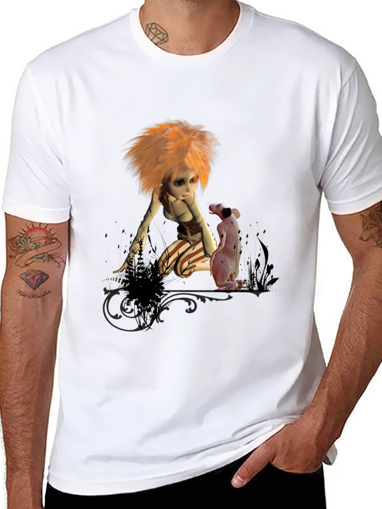Whimsical Doll Graphic T-Shirt