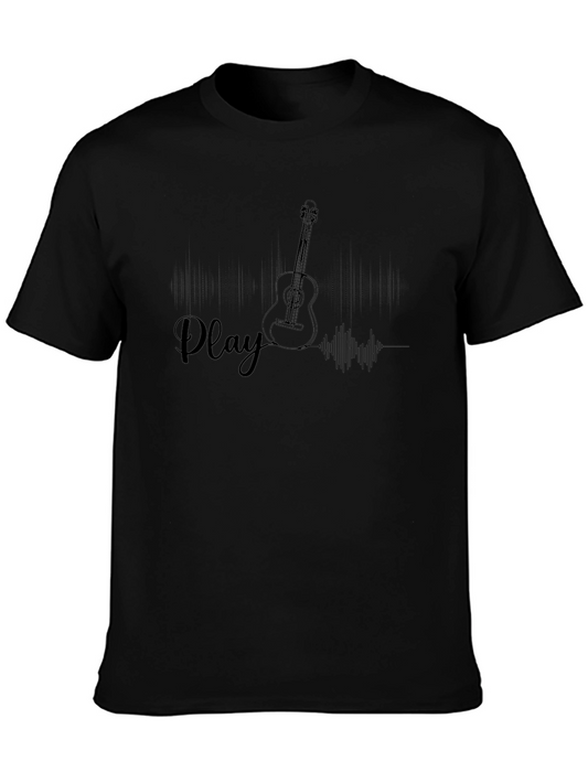 Play Guitar Black Graphic Tee