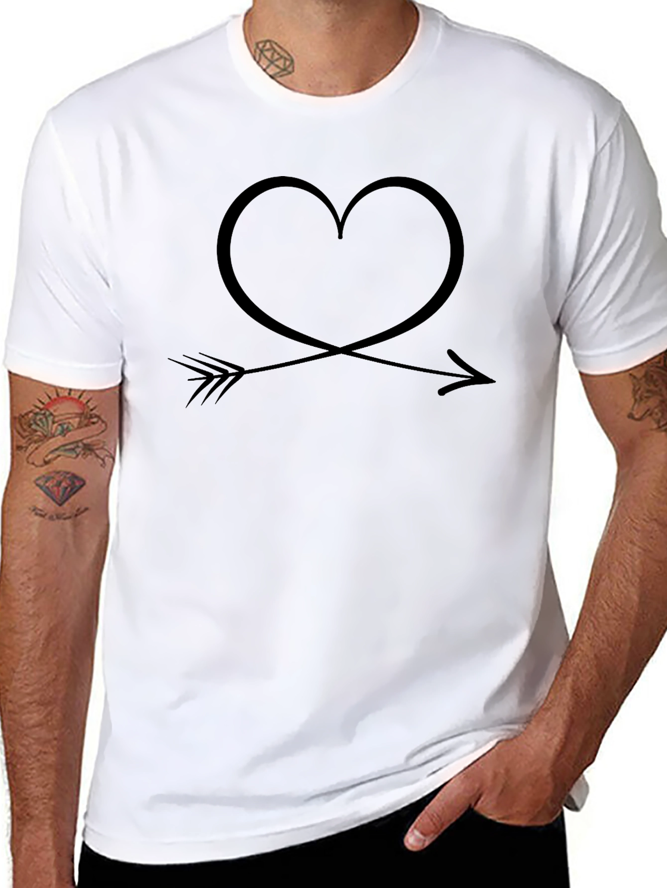 Heart Arrow Graphic Tee - Trendy Unisex Shirt