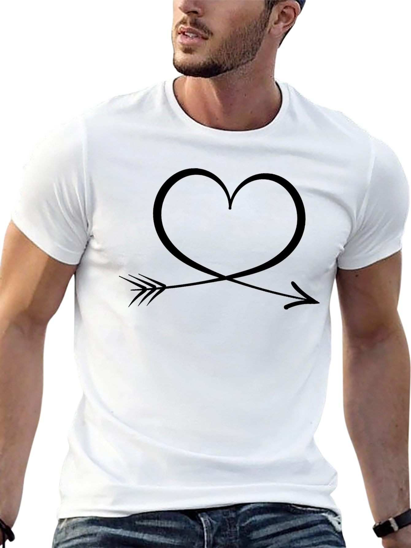 Heart Arrow Graphic Tee - Trendy Unisex Shirt