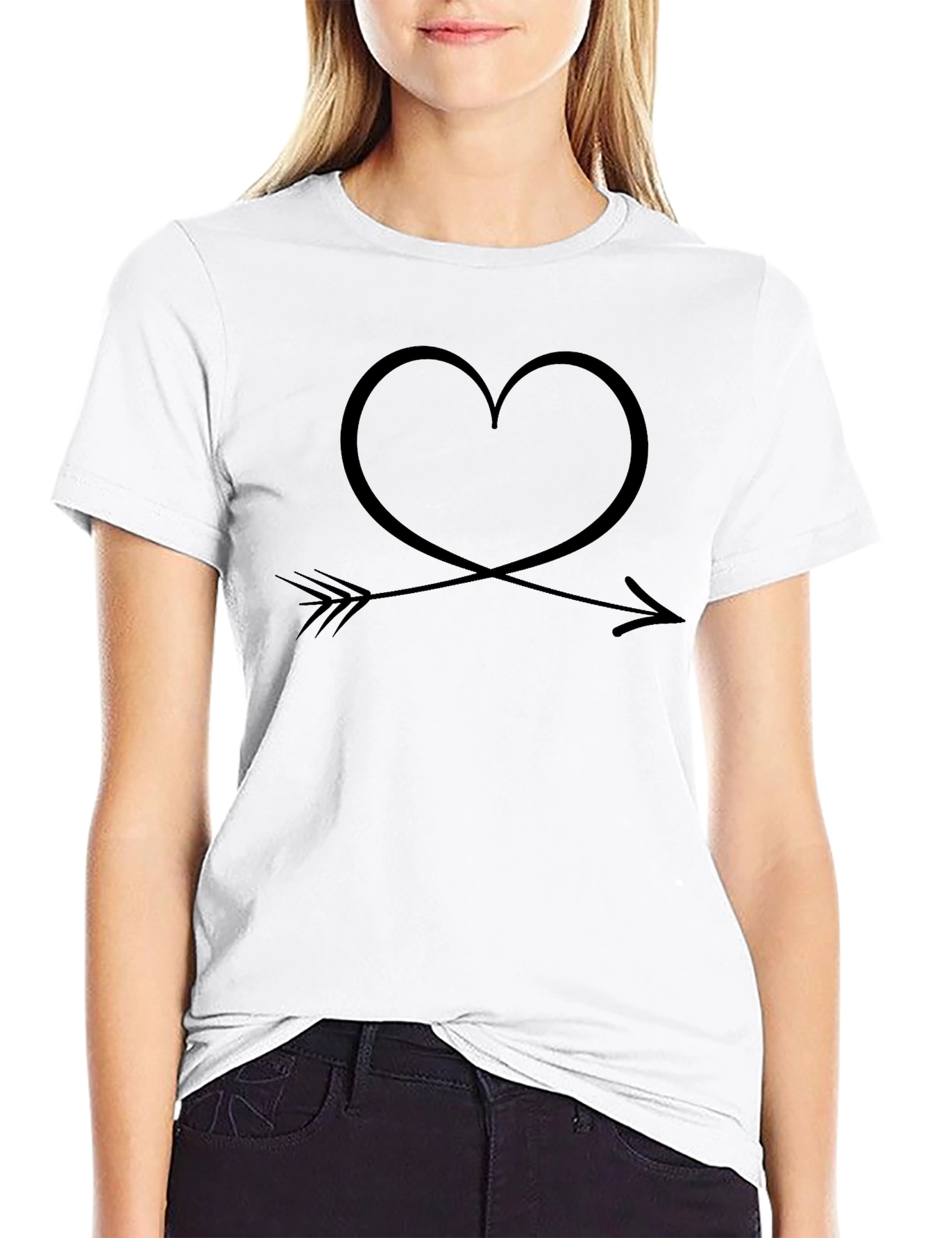 Heart Arrow Graphic Tee - Trendy Unisex Shirt