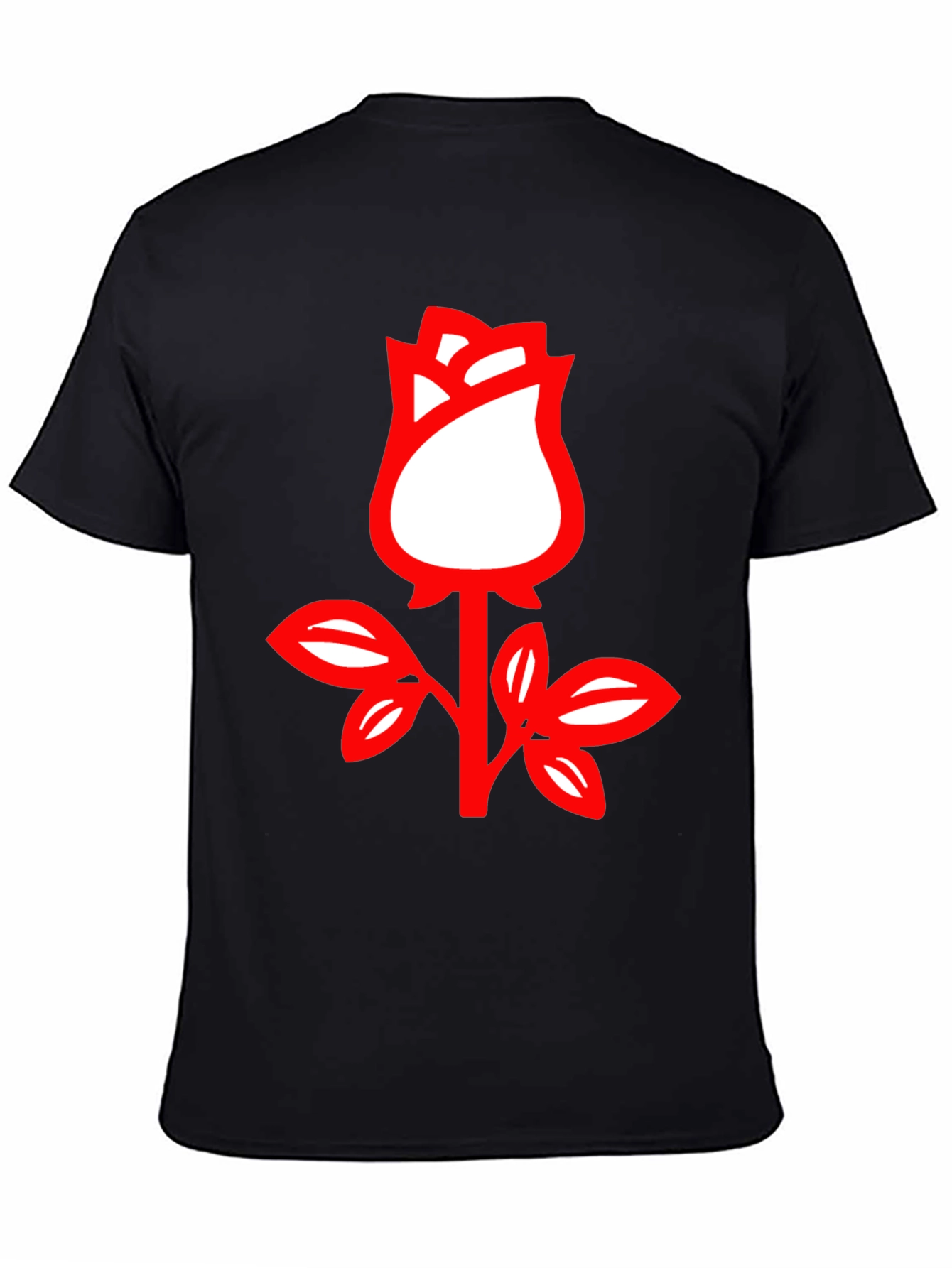 Rose Graphic Tee - Stylish Black Cotton T-Shirt