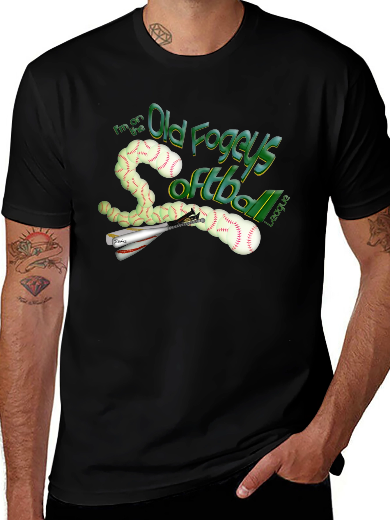 Old Fogeys Softball League Graphic T-Shirt