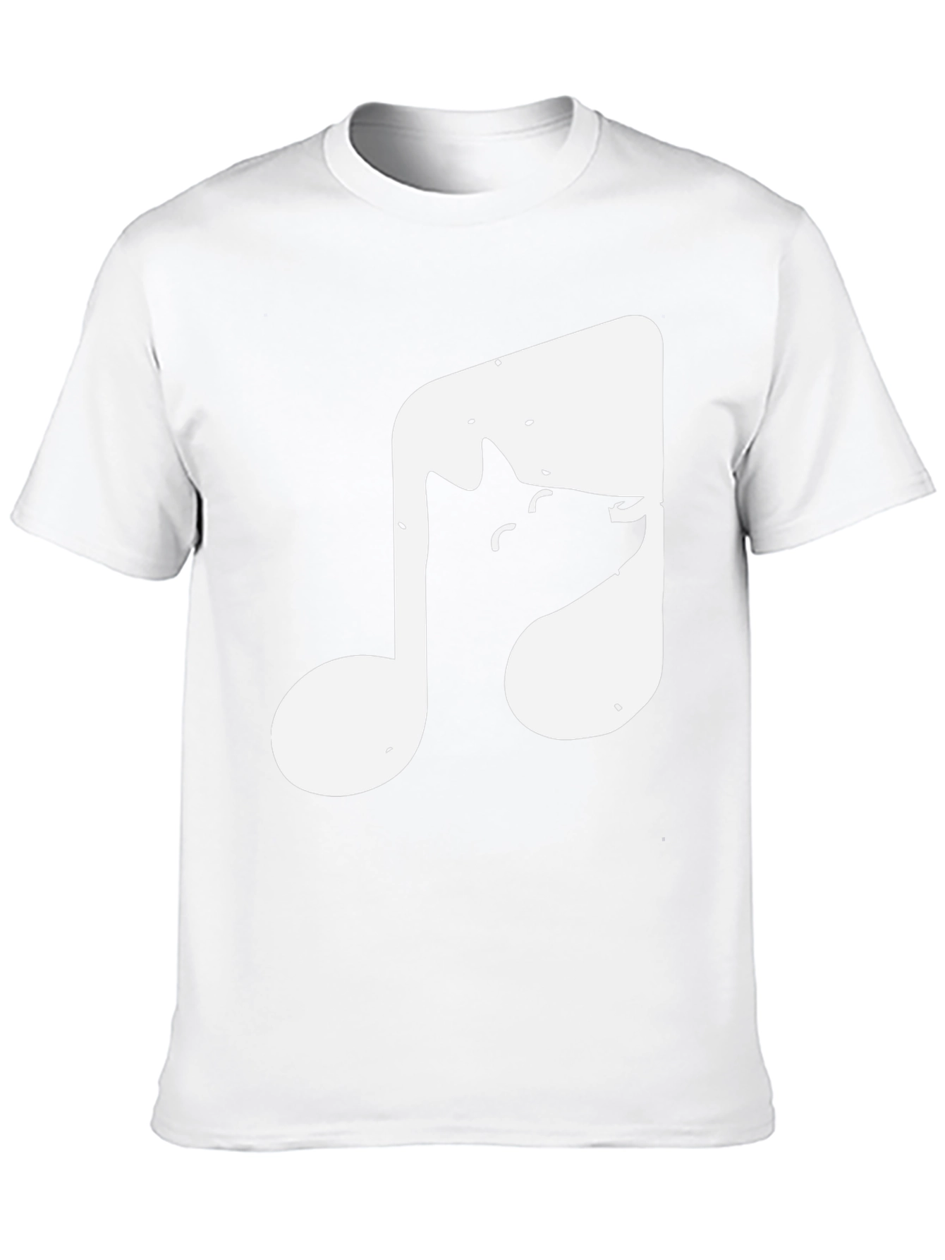 Music Note Cat T-Shirt - Black