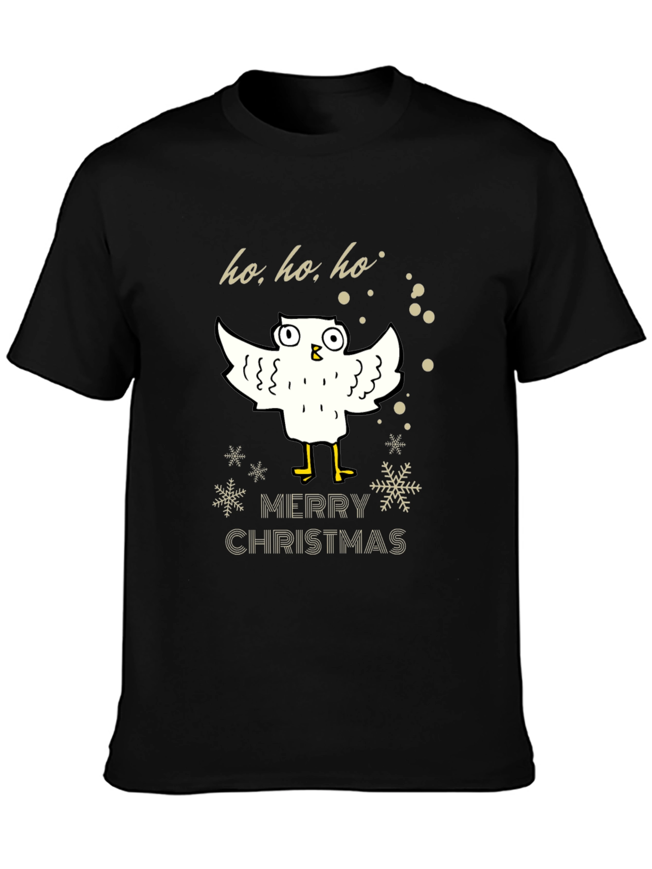 Merry Christmas Owl Graphic Tee - Holiday Gift