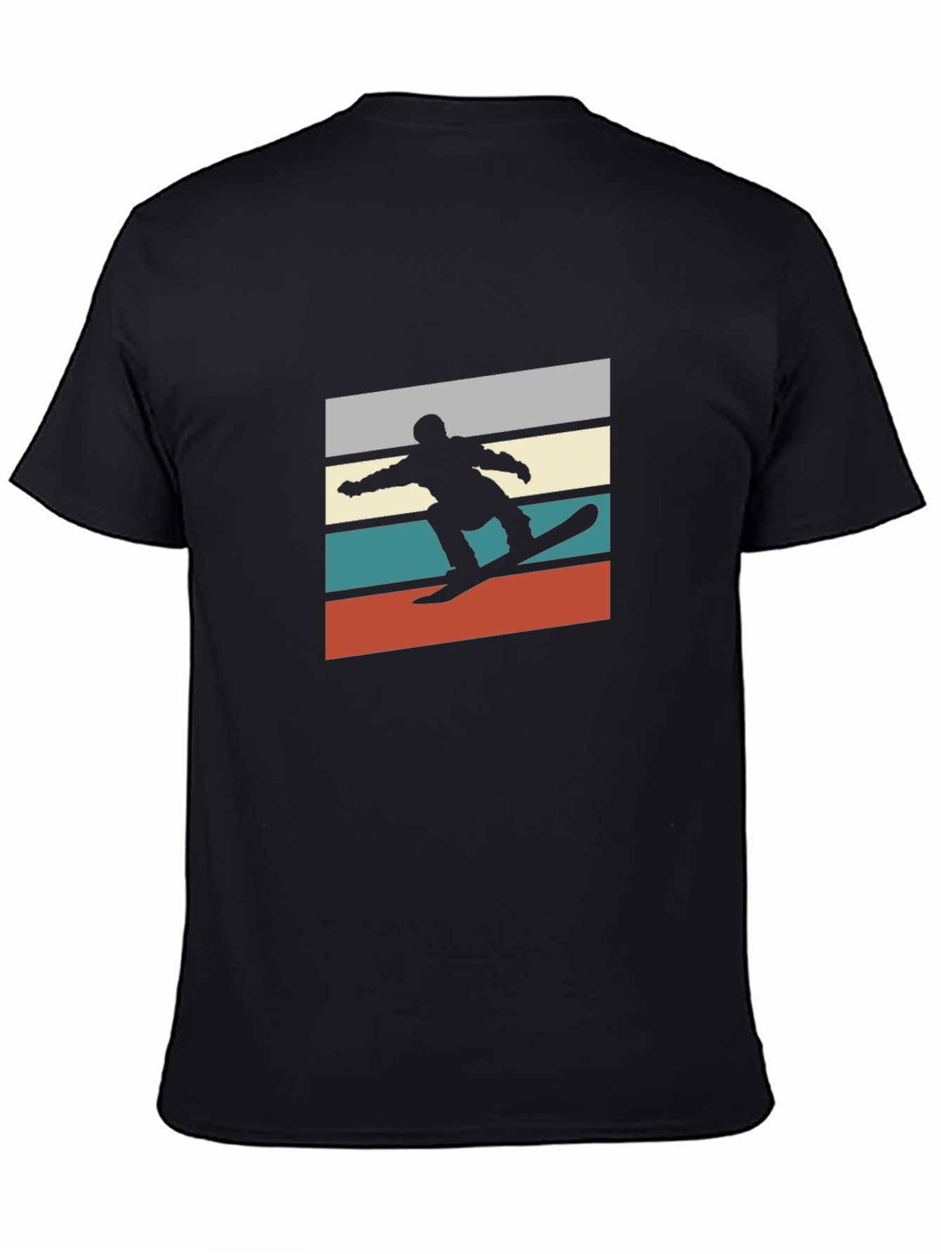 Retro Snowboarder Graphic Tee - Black T-Shirt