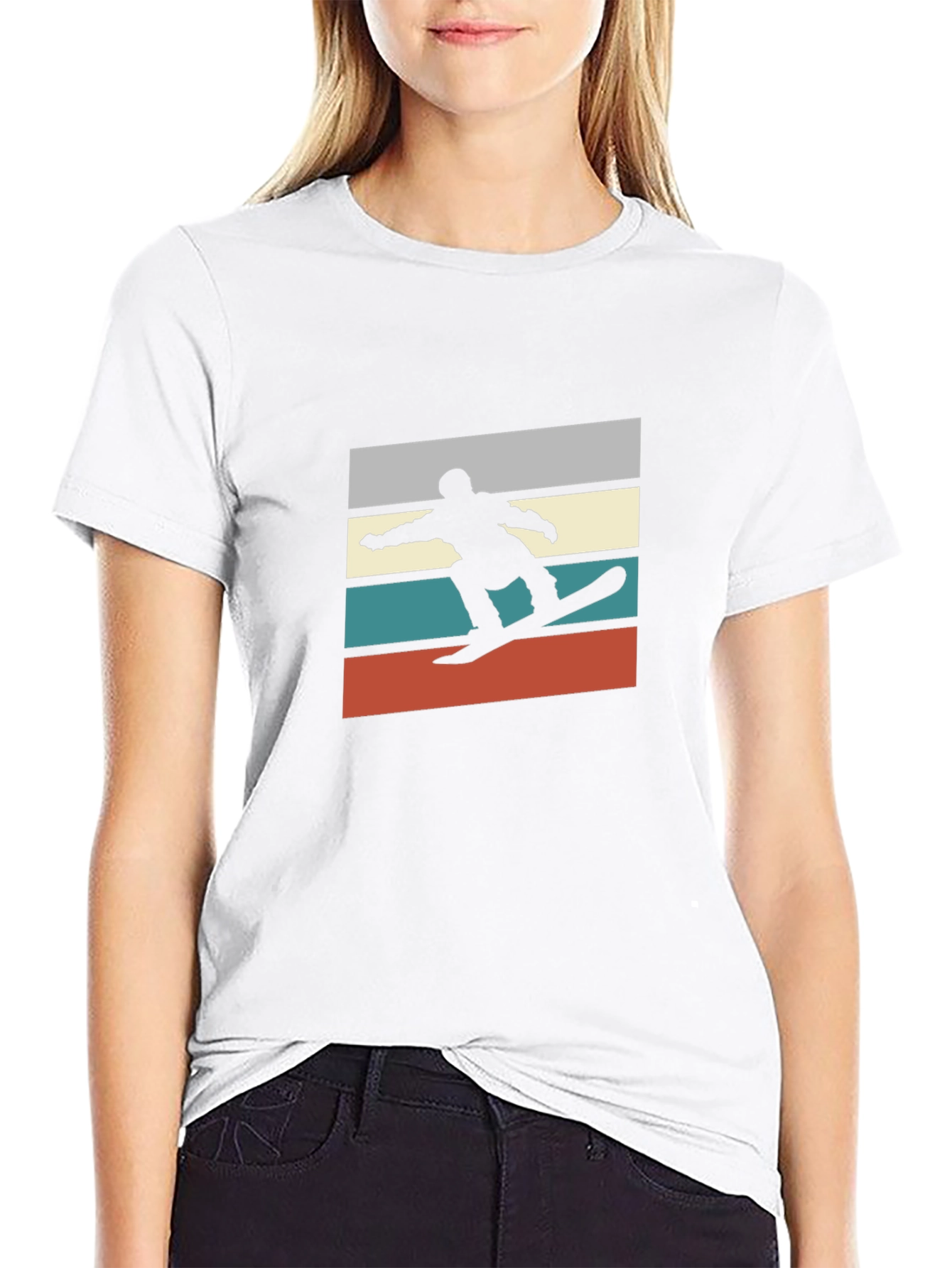 Retro Snowboarder Graphic Tee - Black T-Shirt