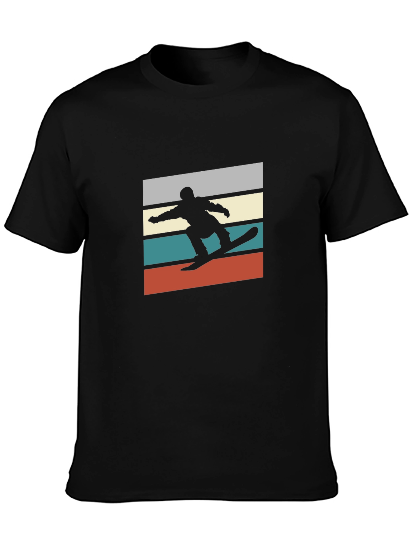 Retro Snowboarder Graphic Tee - Black T-Shirt