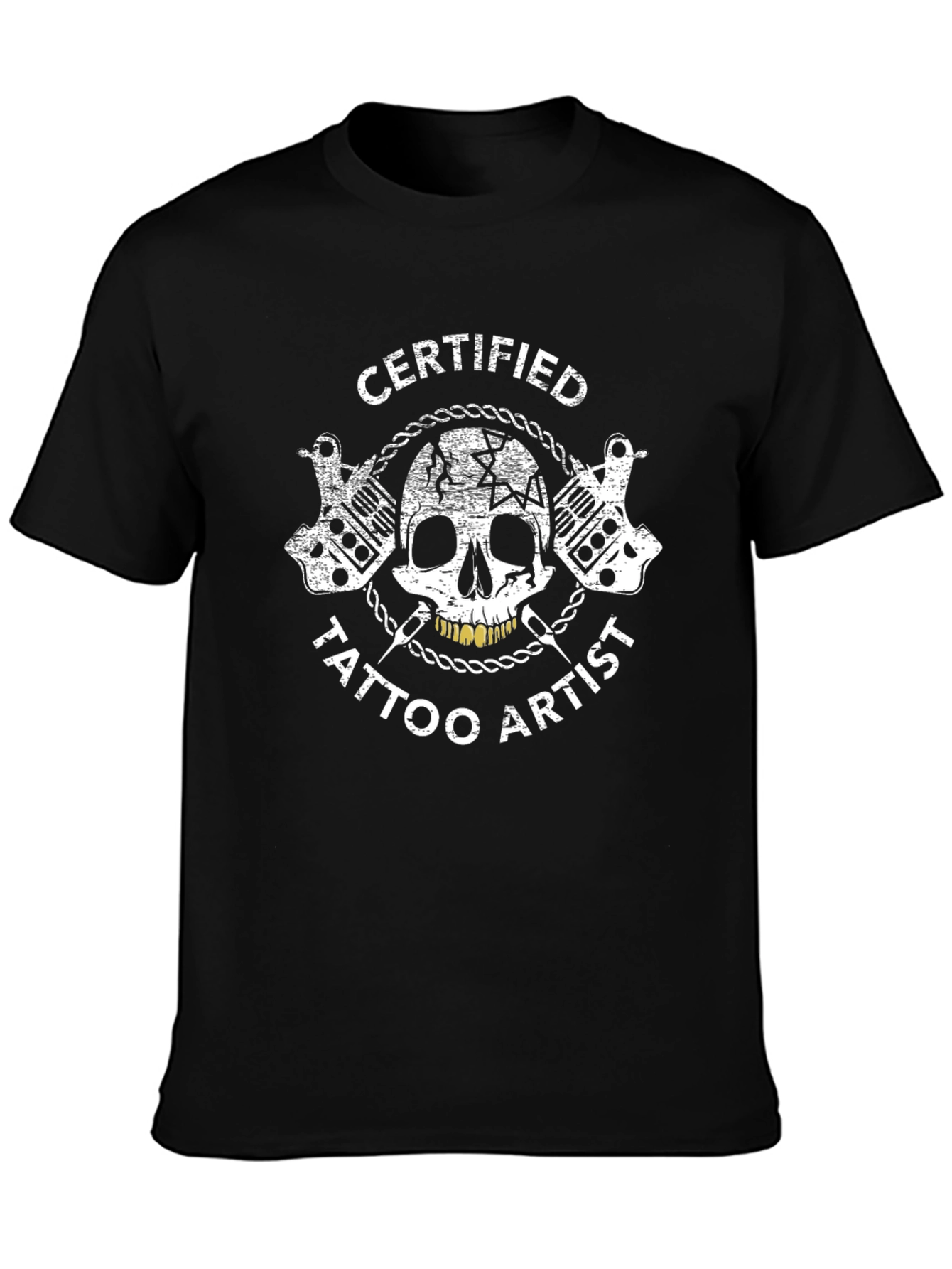 Certified Tattoo Artist Black T-Shirt Skull Graphic