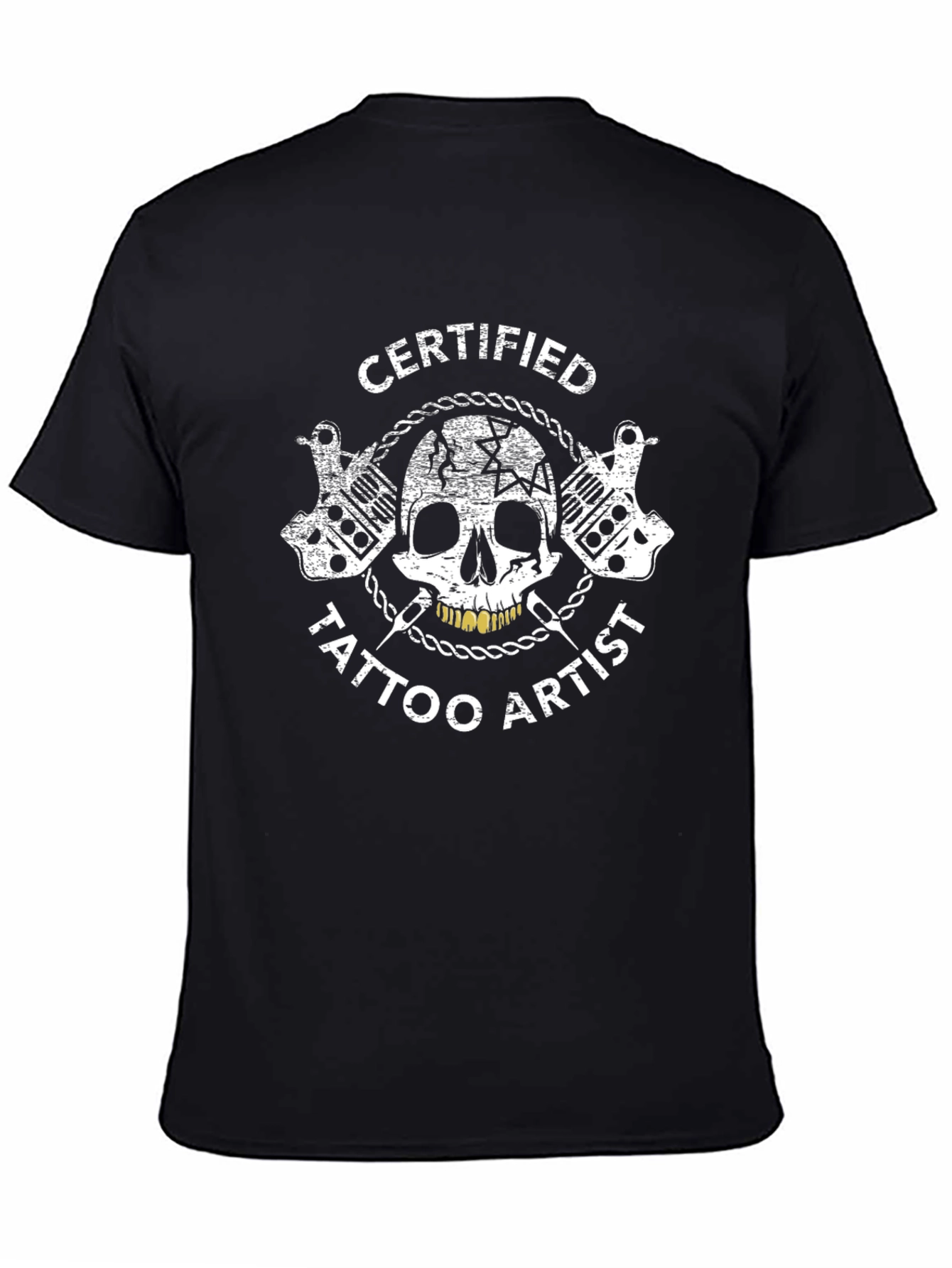Certified Tattoo Artist Black T-Shirt Skull Graphic