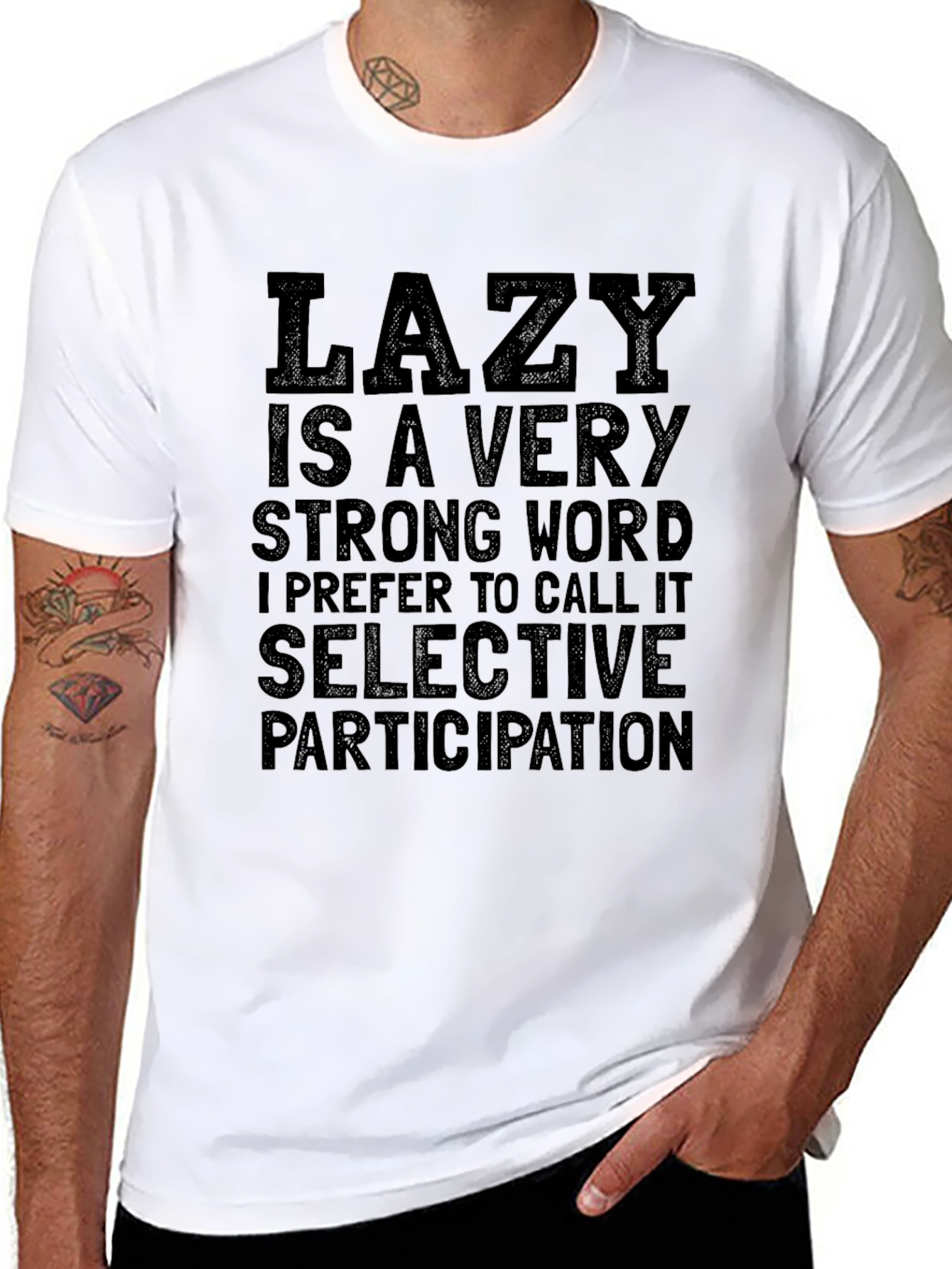 Funny Lazy Selective Participation Graphic Tee